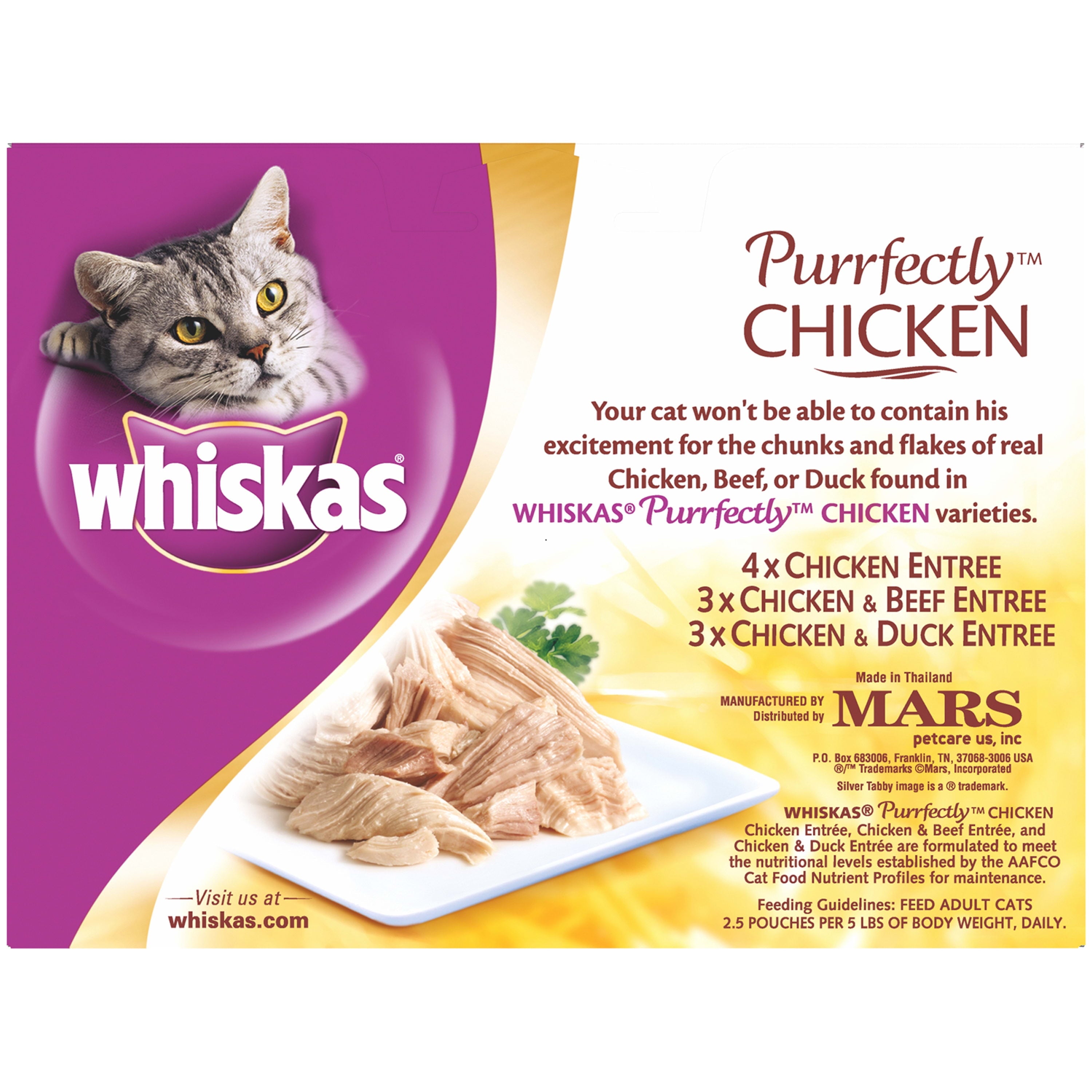 WHISKAS PURRFECTLY Chicken Variety Pack Wet Cat Food 3 Ounces (10 Count)