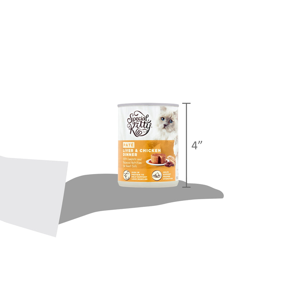 (12 pack) Special Kitty Liver & Chicken Dinner Pate Wet Cat Food, 13 oz Can