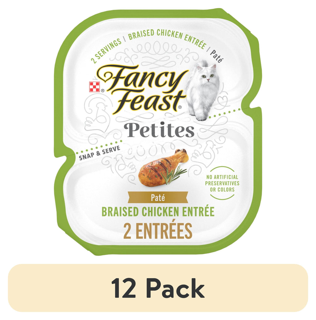 (12 pack) Purina Fancy Feast Petites Braised Chicken Entrée Gourmet Wet Cat Food Pate