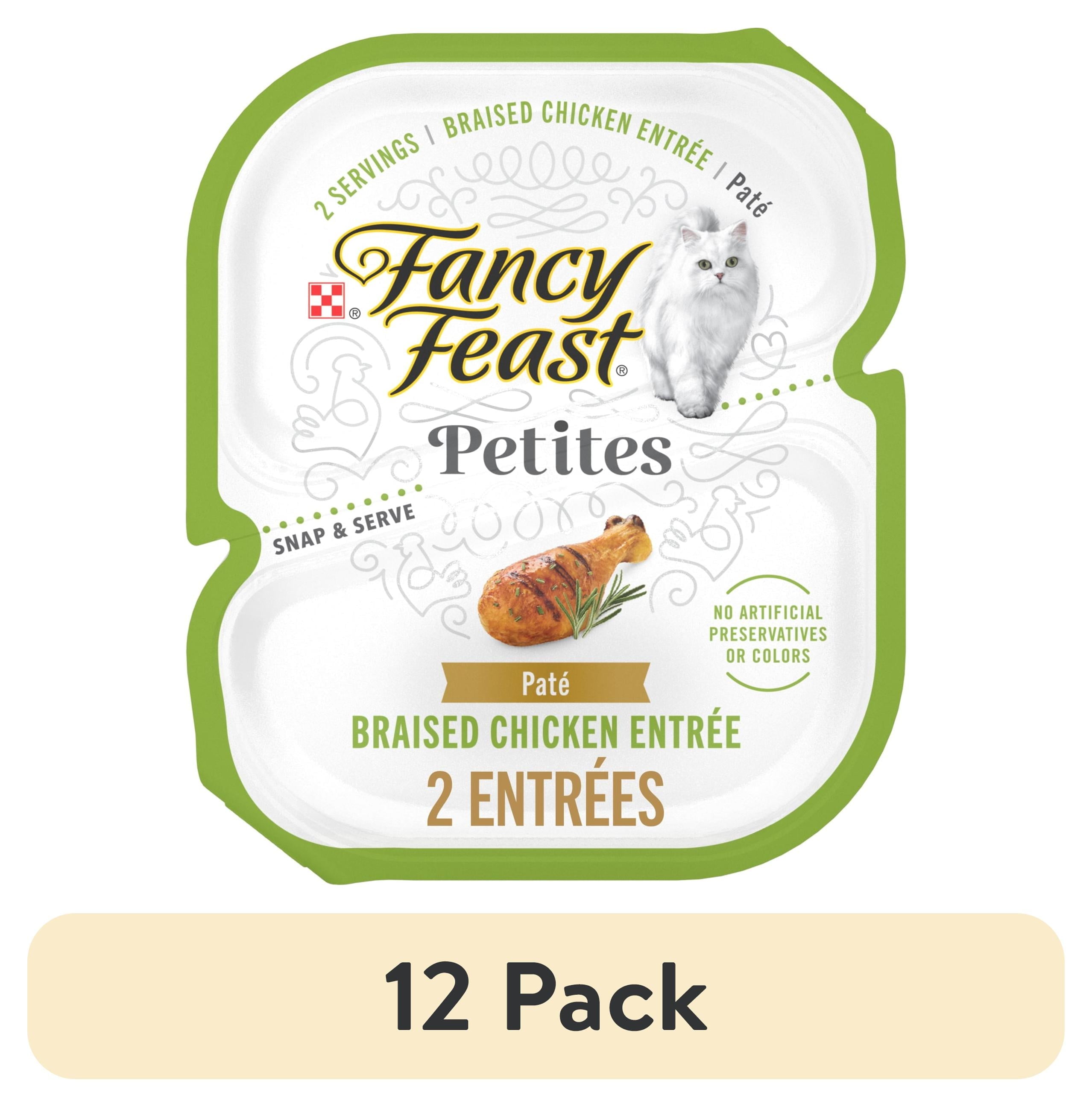 (12 pack) Purina Fancy Feast Petites Braised Chicken Entrée Gourmet Wet Cat Food Pate