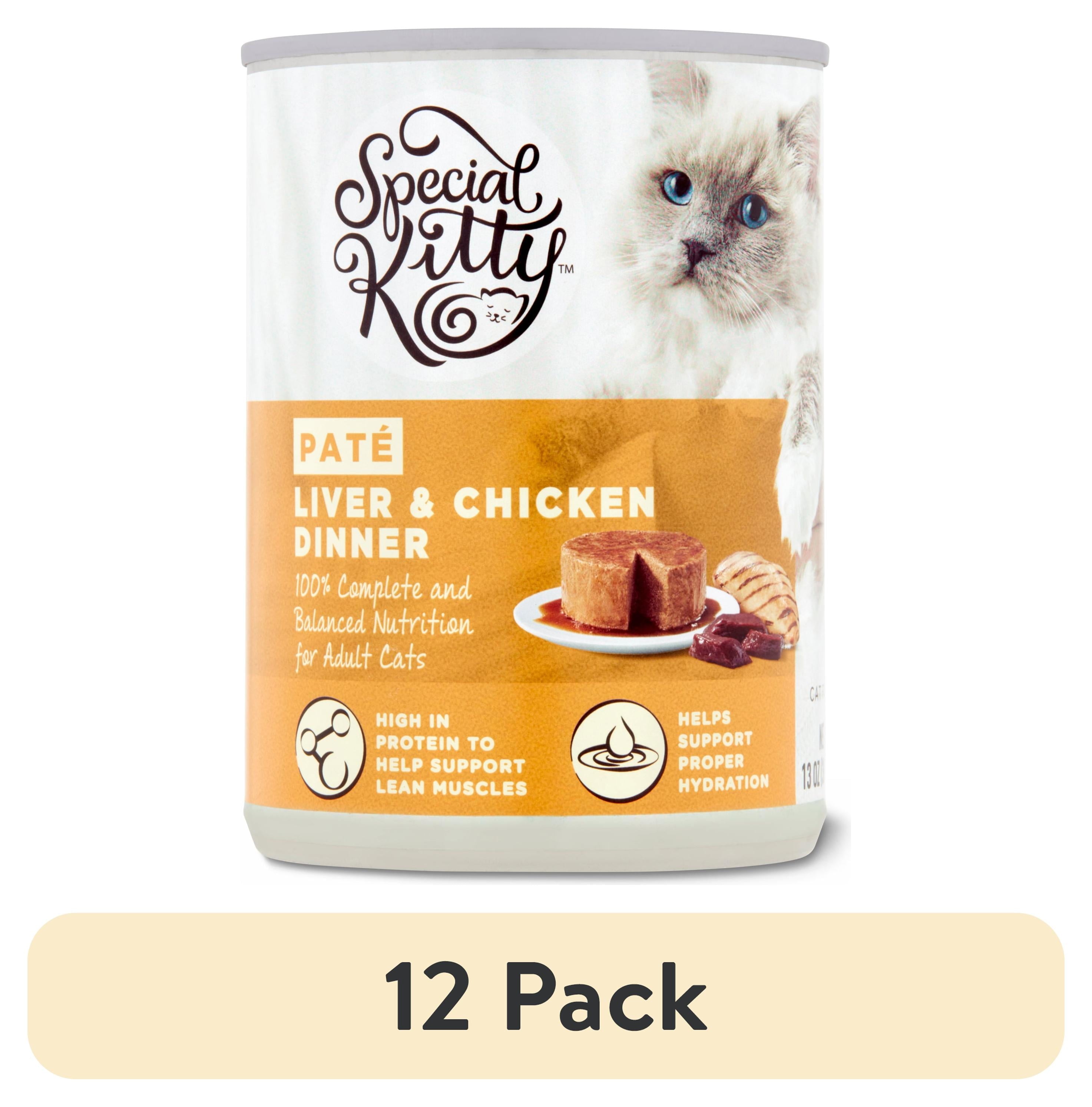 (12 pack) Special Kitty Liver & Chicken Dinner Pate Wet Cat Food, 13 oz Can