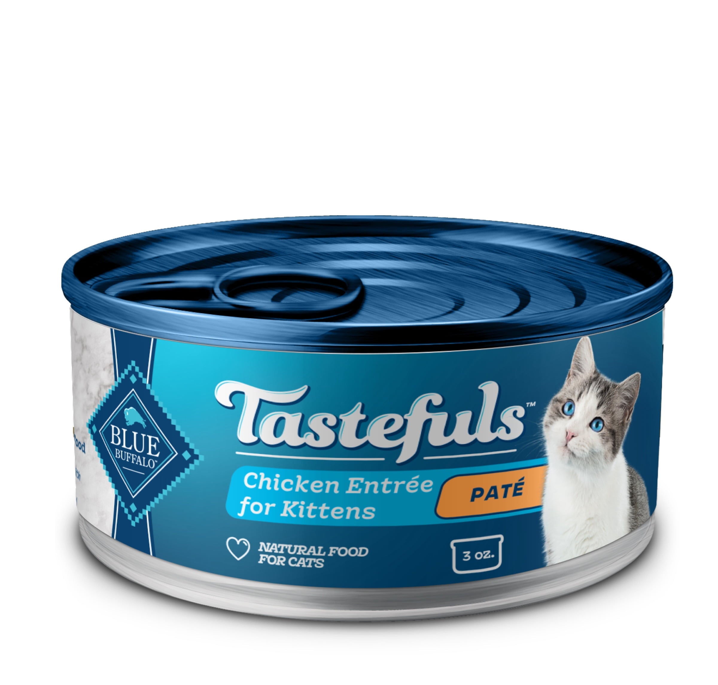 (6 pack) Blue Buffalo Tastefuls Kitten Wet Food Paté, Chicken Entrée 3-oz.