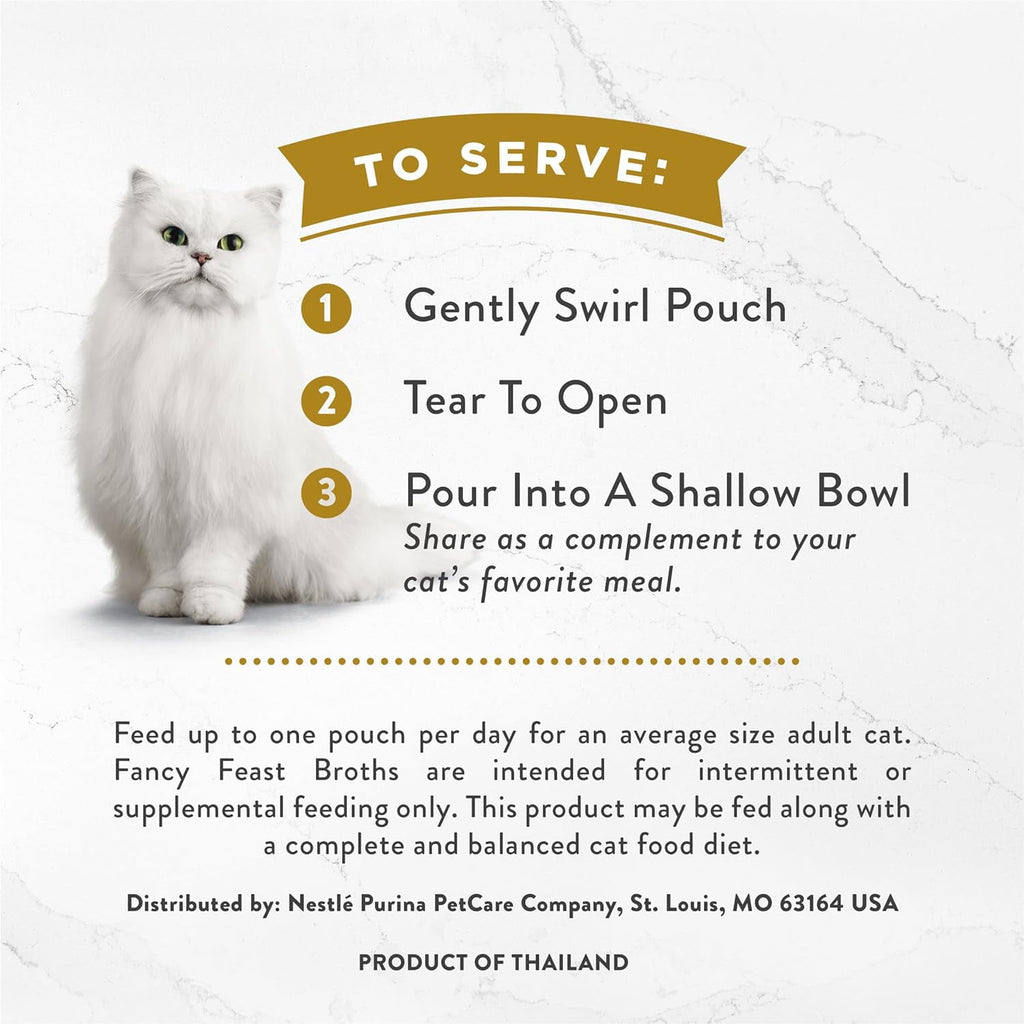 Purina Fancy Feast Broths Kitten Food, Wet Cat Food, Tuna, Shrimp, & Whitefishm 1.4 oz Pouch