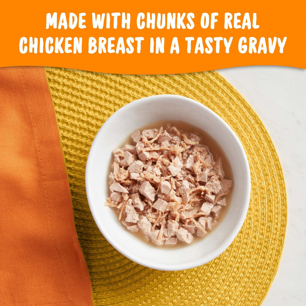 Meow Mix Savory Morsels Real Chicken Breast in Gravy Wet Cat Food, 2.75 oz Cup, 12 Pack