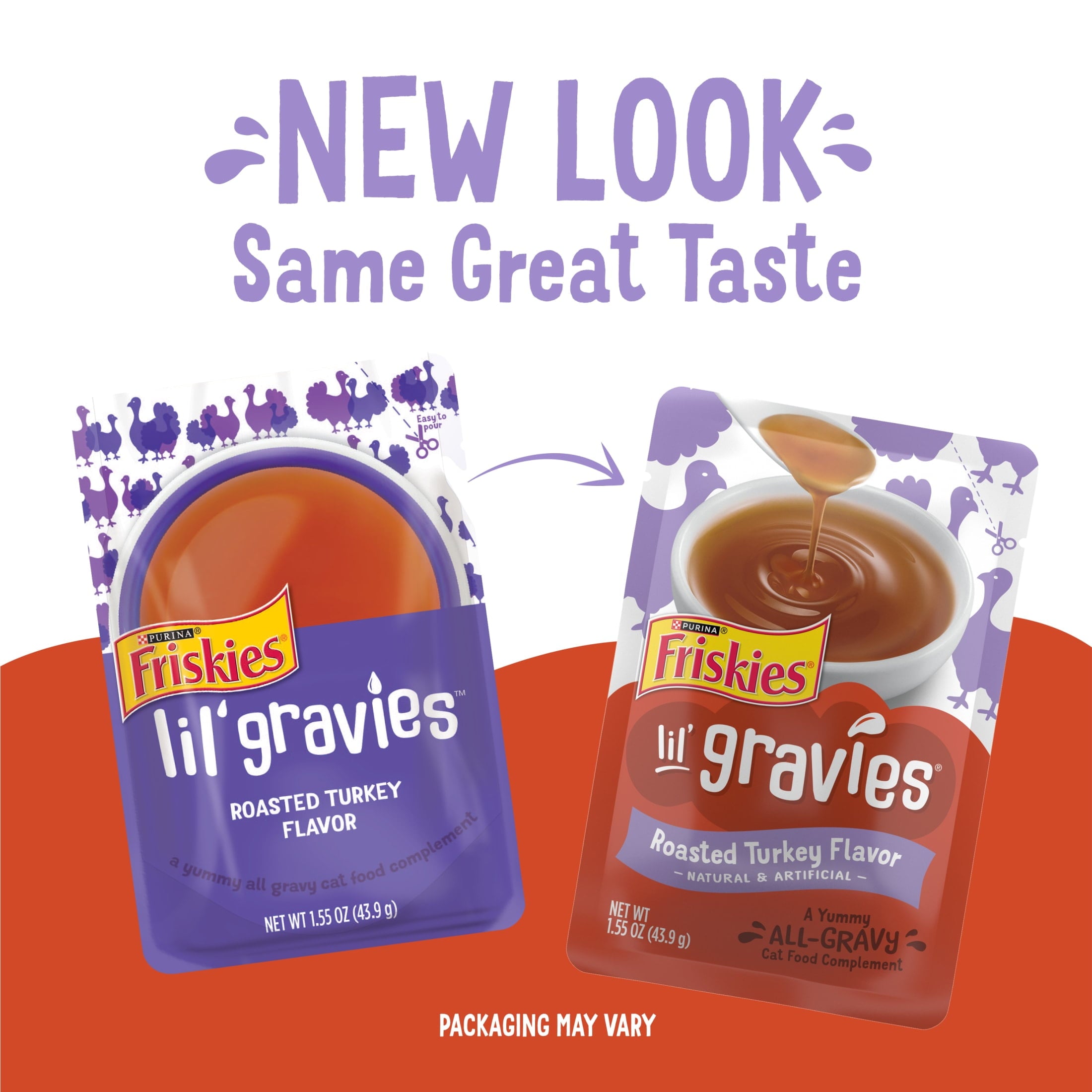 (6 pack) Purina Friskies Lil Gravies, Roasted Turkey Flavor Gravy, Wet Cat Food, 1.55 oz. Pouch