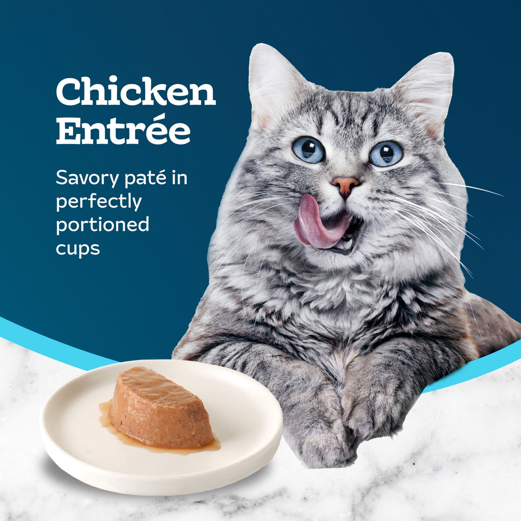 (12 pack) Blue Buffalo Tastefuls Spoonless Singles Wet Cat Food Paté, 2.6-oz Twin Pack, Chicken
