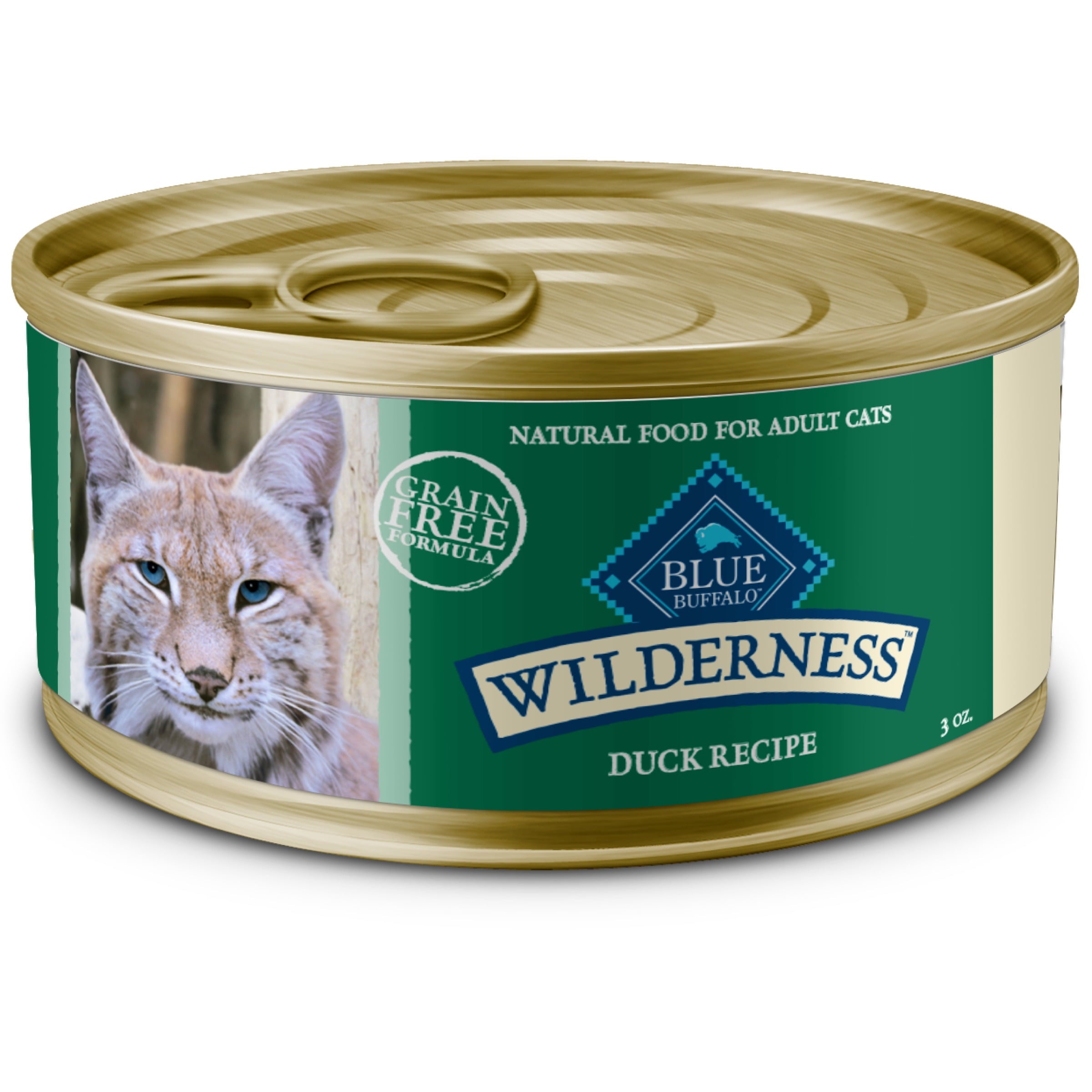 (3 pack) Blue Buffalo Wilderness High-Protein Adult Cat Wet Food, Duck, 3-oz. Can