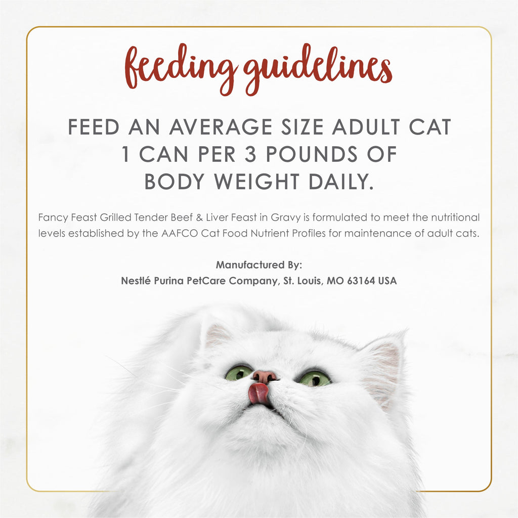 Purina Fancy Feast Grilled Kitten Food, Wet Cat Food, Beef & Liver in Gravy, 3 oz Cans (24 Pack)
