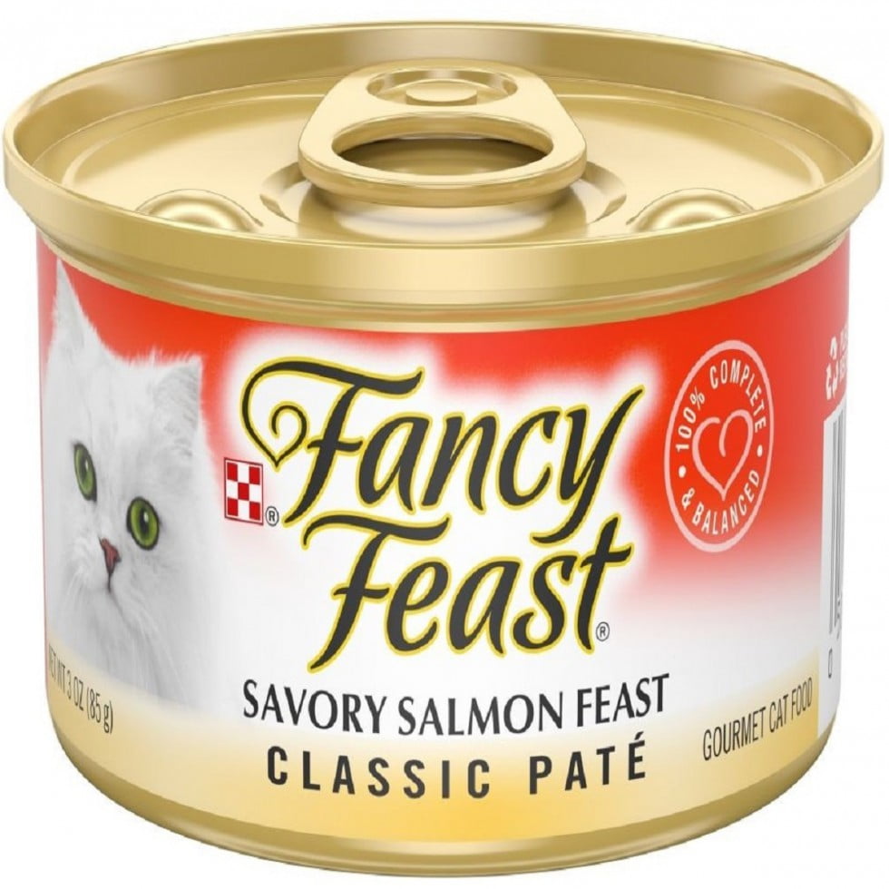 ( 4 Pack ) Fancy Feast Cat Food, Gourmet, Savory Salmon Classic Pate, 3 oz cans