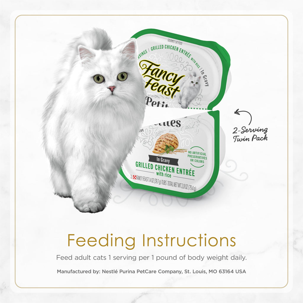 Purina Fancy Feast Petites Kitten Food, Wet Cat Food, Gravy Collection, 1.4 oz Tub (24 Pack)