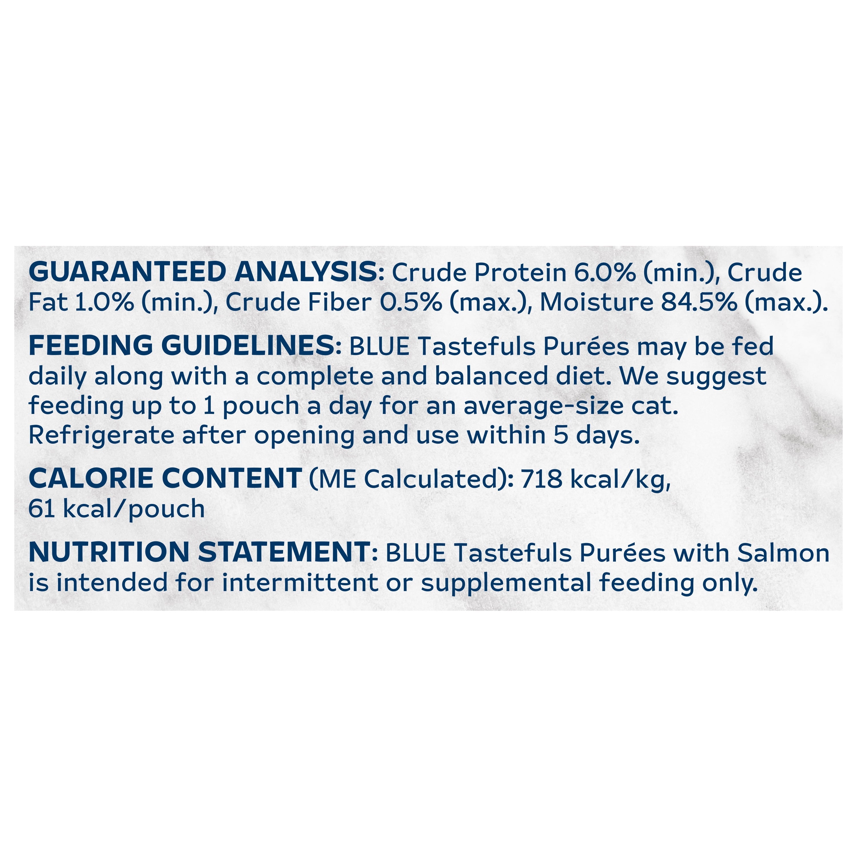 Blue Buffalo Tastefuls Adult Cat Natural Purees, Salmon 3-oz Resealable Twist Cap Pouch