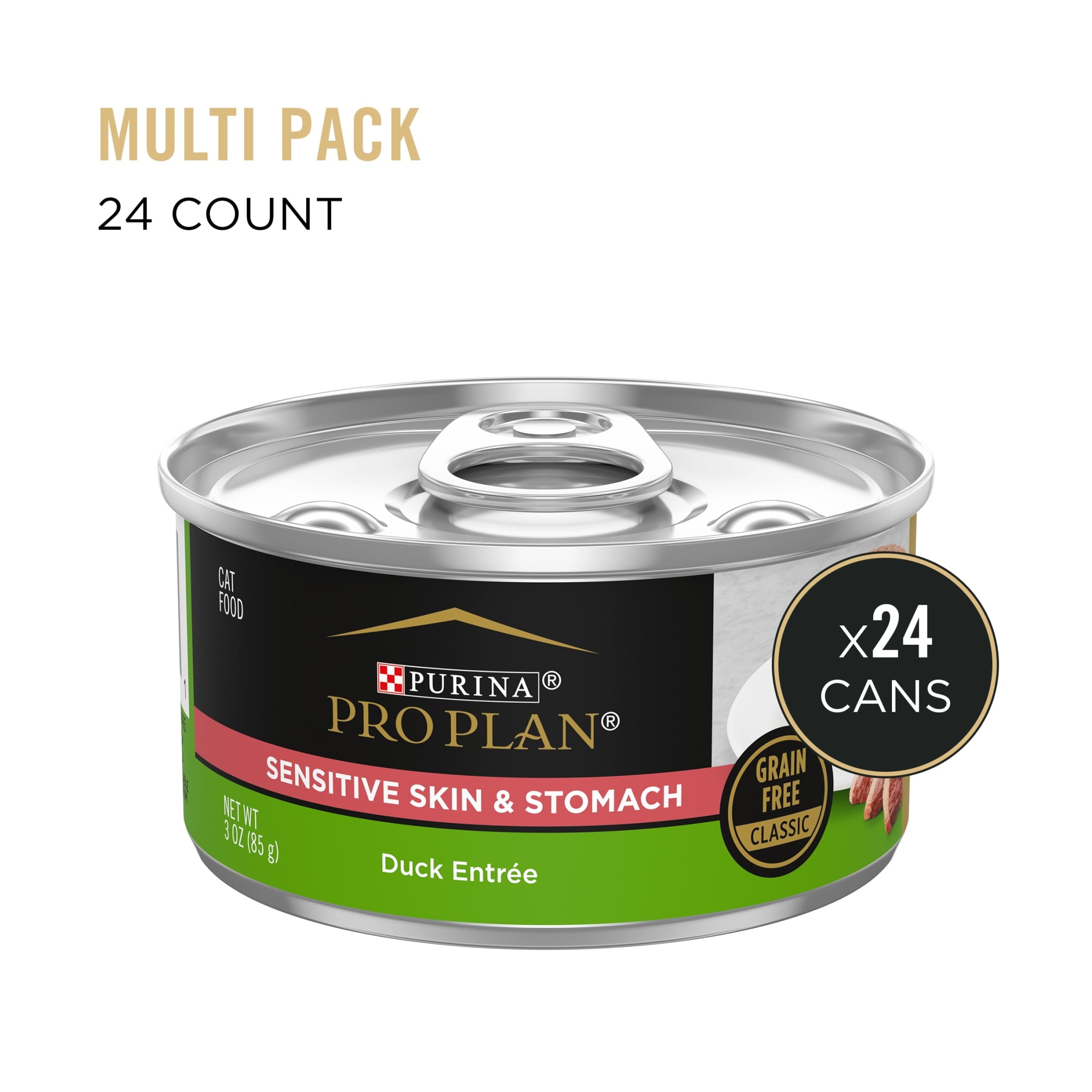 Purina Pro Plan, Grain-Free Duck Entree, Wet Cat Food, 3 oz Cans, 24 Pack
