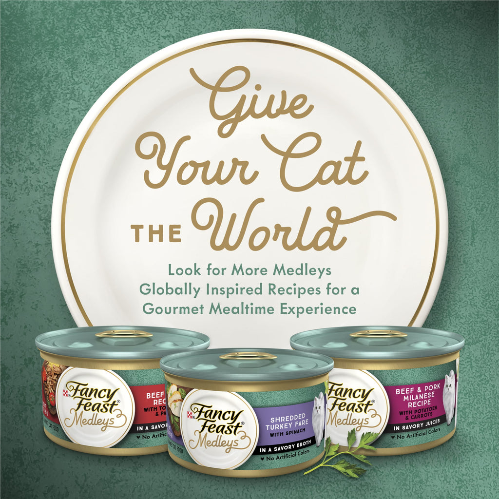 (12 pack) Purina Fancy Feast Medleys Kitten Food, Wet Cat Food, Shredded Chicken & Spinach, 3 oz Can