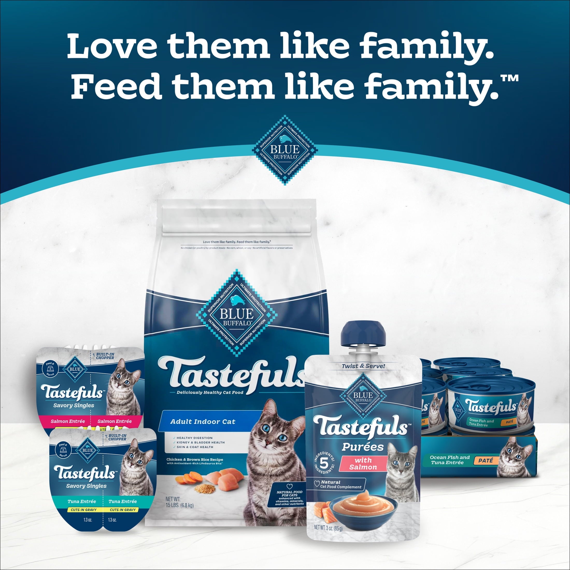 (4 pack) Blue Buffalo Tastefuls Adult Natural Wet Cat Food Purées Pouch Chicken