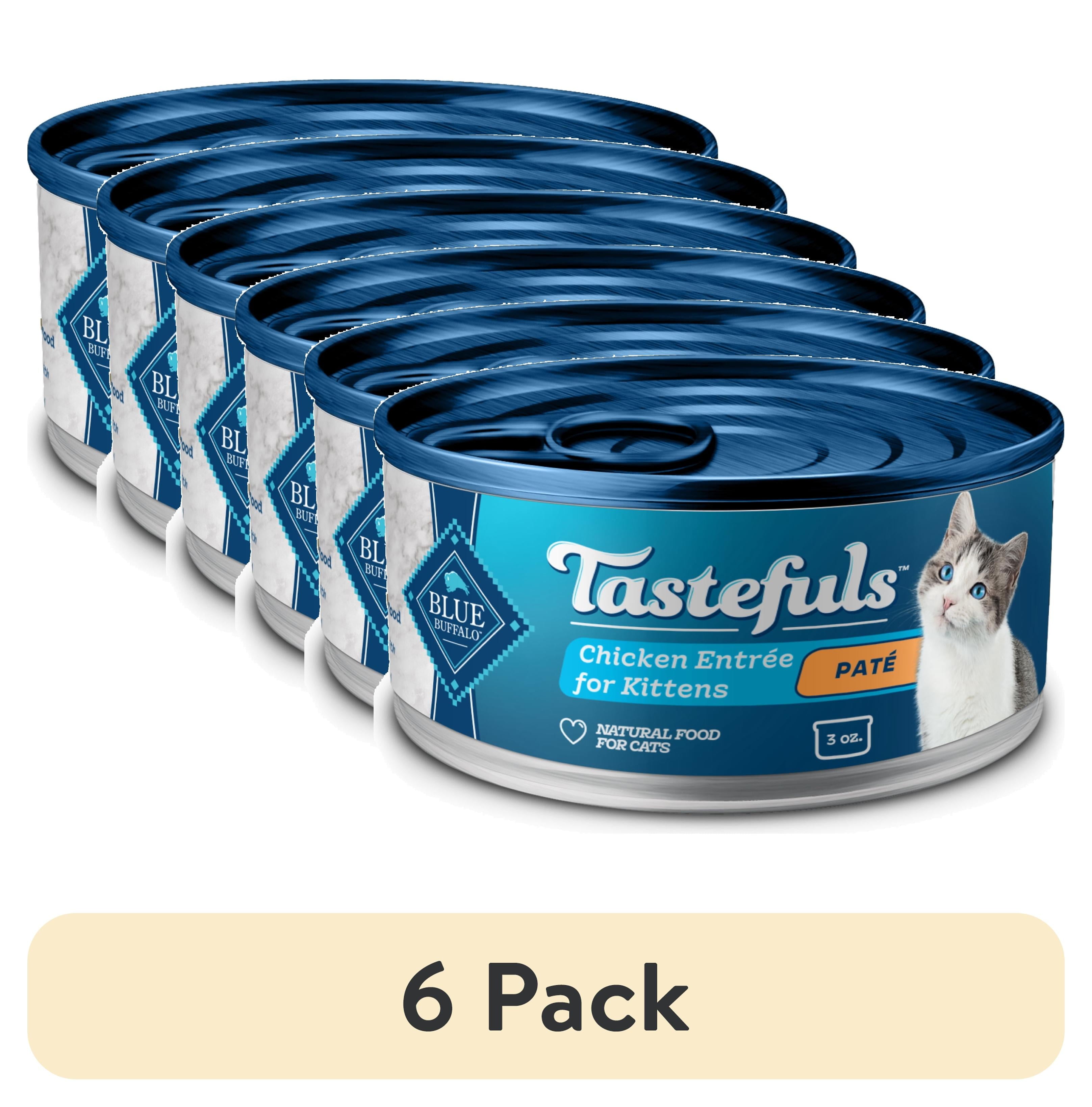 (6 pack) Blue Buffalo Tastefuls Kitten Wet Food Paté, Chicken Entrée 3-oz.