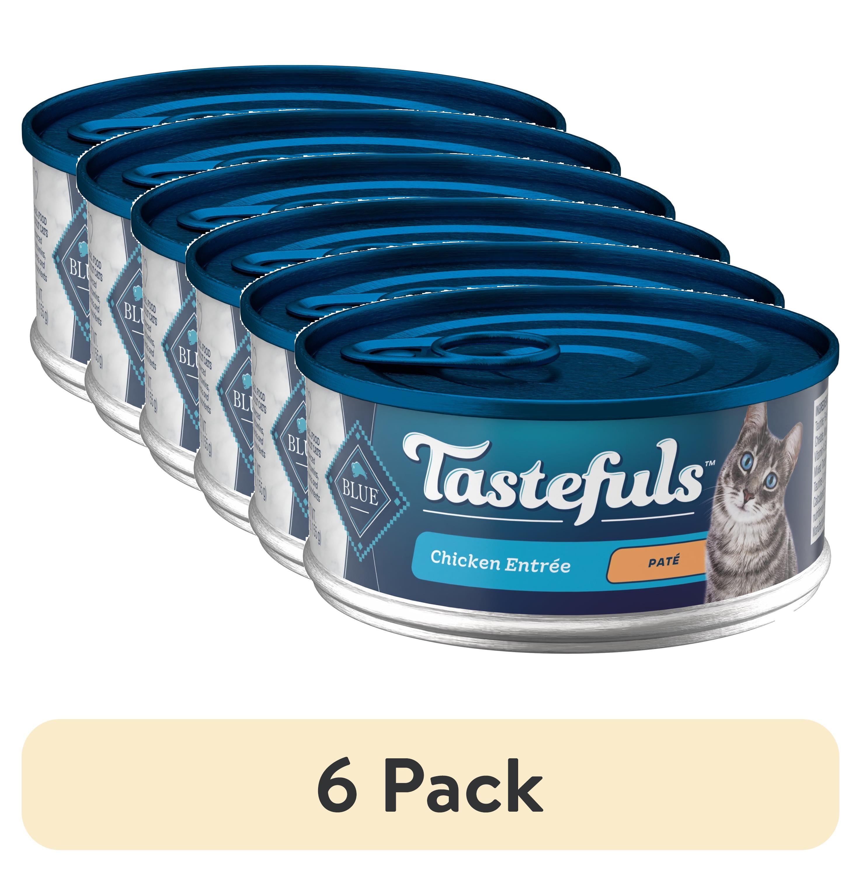 (6 pack) Blue Buffalo Tastefuls Natural Wet Cat Food, Adult, Chicken Paté, 5.5-oz. Can