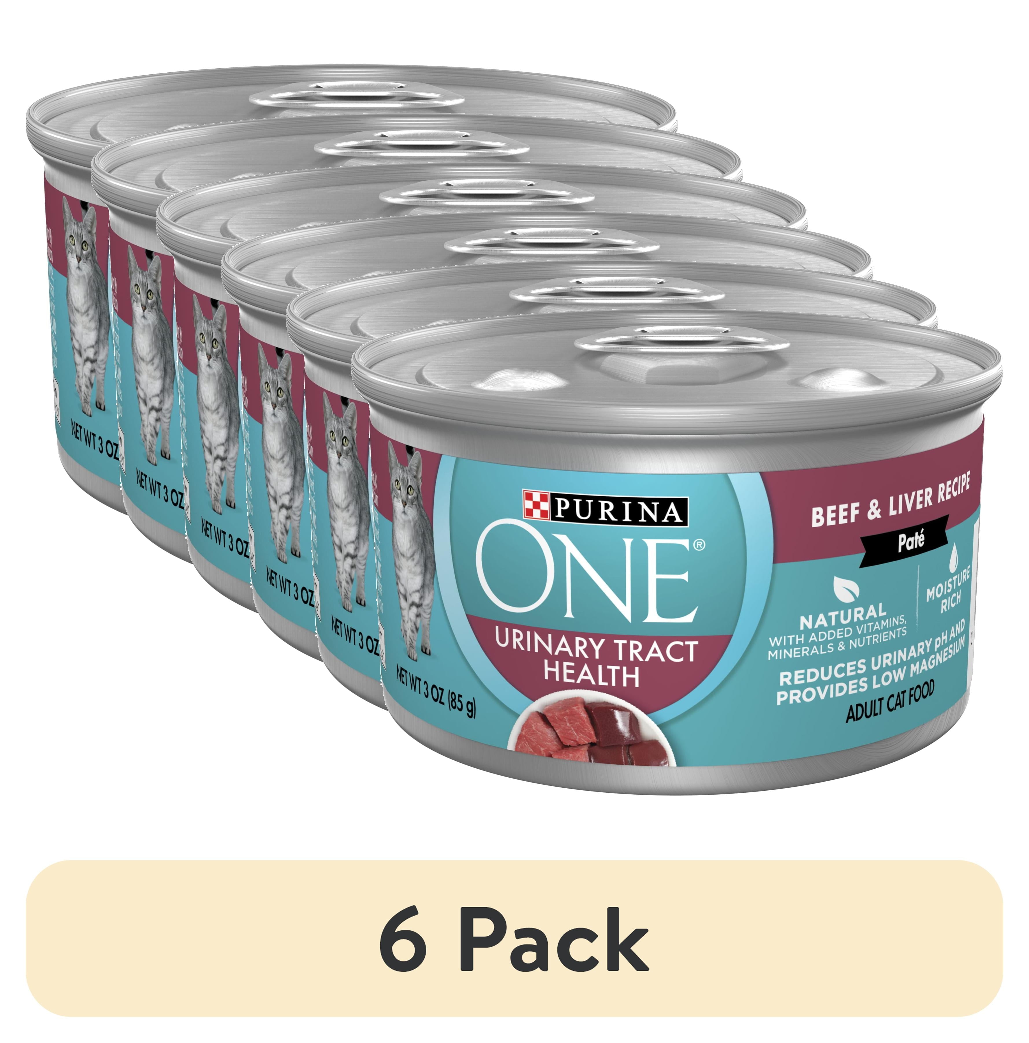 (6 pack) Purina ONE Urinary Tract Health, Soft Beef & Liver, Wet Cat Food, 3 oz Can
