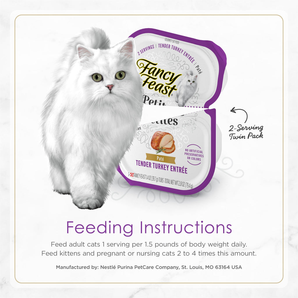 Purina Fancy Feast Petites Tender Turkey Entrée Gourmet Wet Cat Food Pate
