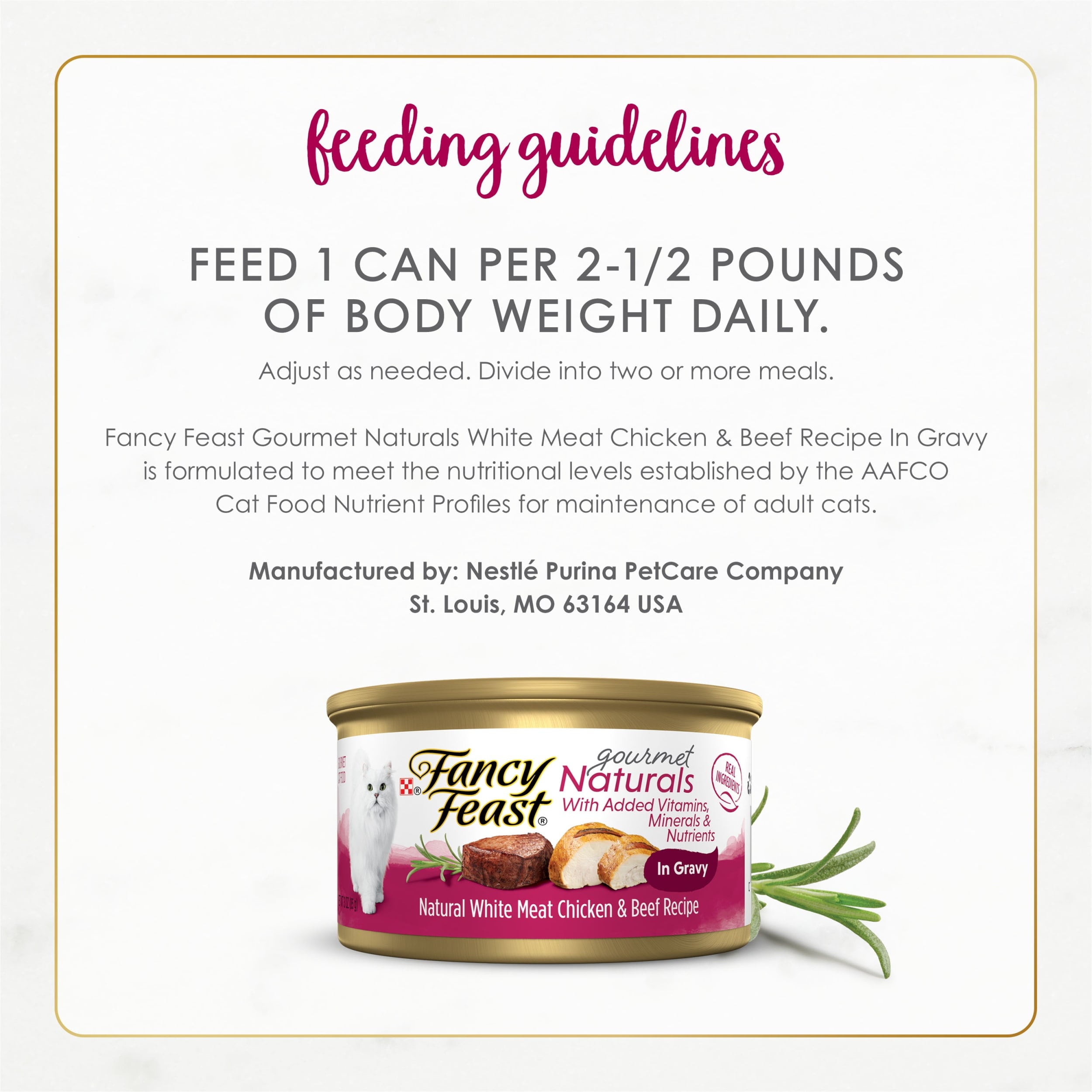 Purina Fancy Feast Gourmet Naturals, Wet Cat Food, Chicken & Beef in Gravy, 3 oz Cans (12 Pack)