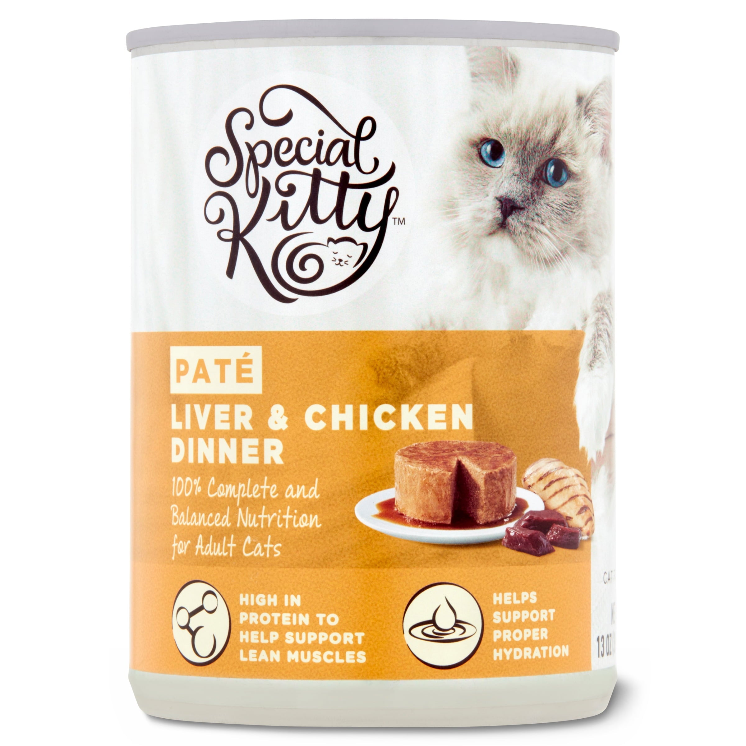 (12 pack) Special Kitty Liver & Chicken Dinner Pate Wet Cat Food, 13 oz Can