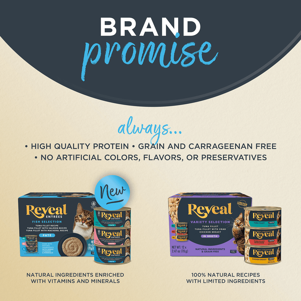 Reveal Pet Food, Natural Wet Cat Food, Fish Entree Pate Selection