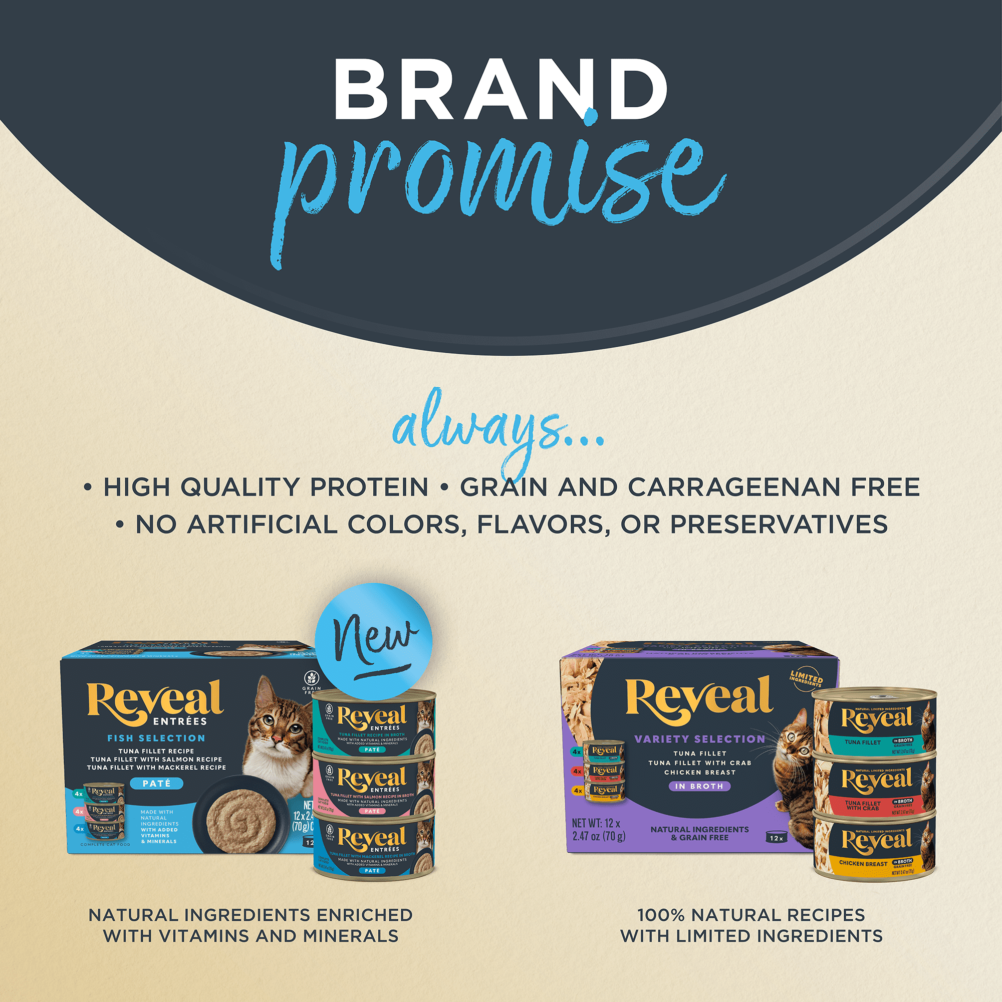 Reveal Pet Food, Natural Wet Cat Food, Fish Entree Pate Selection