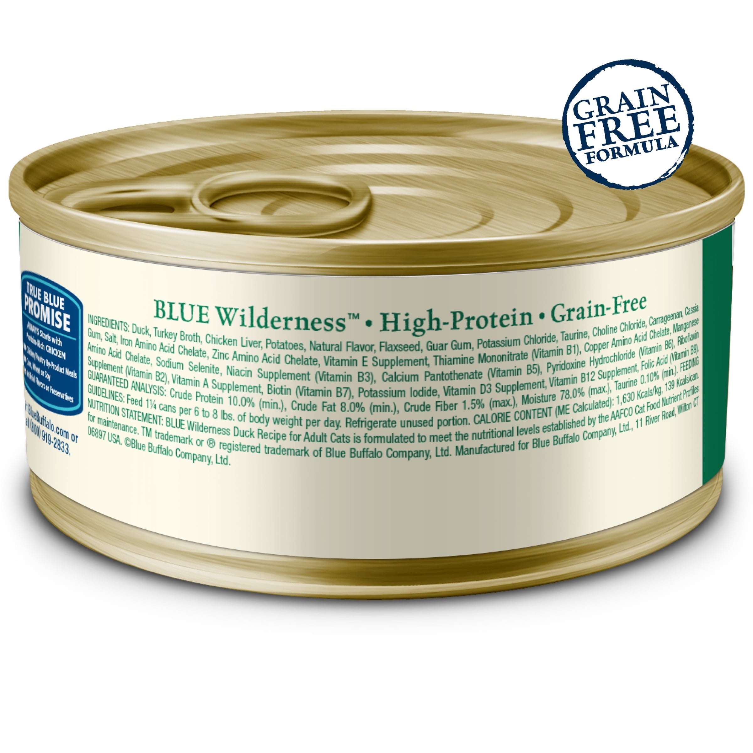 (3 pack) Blue Buffalo Wilderness High-Protein Adult Cat Wet Food, Duck, 3-oz. Can