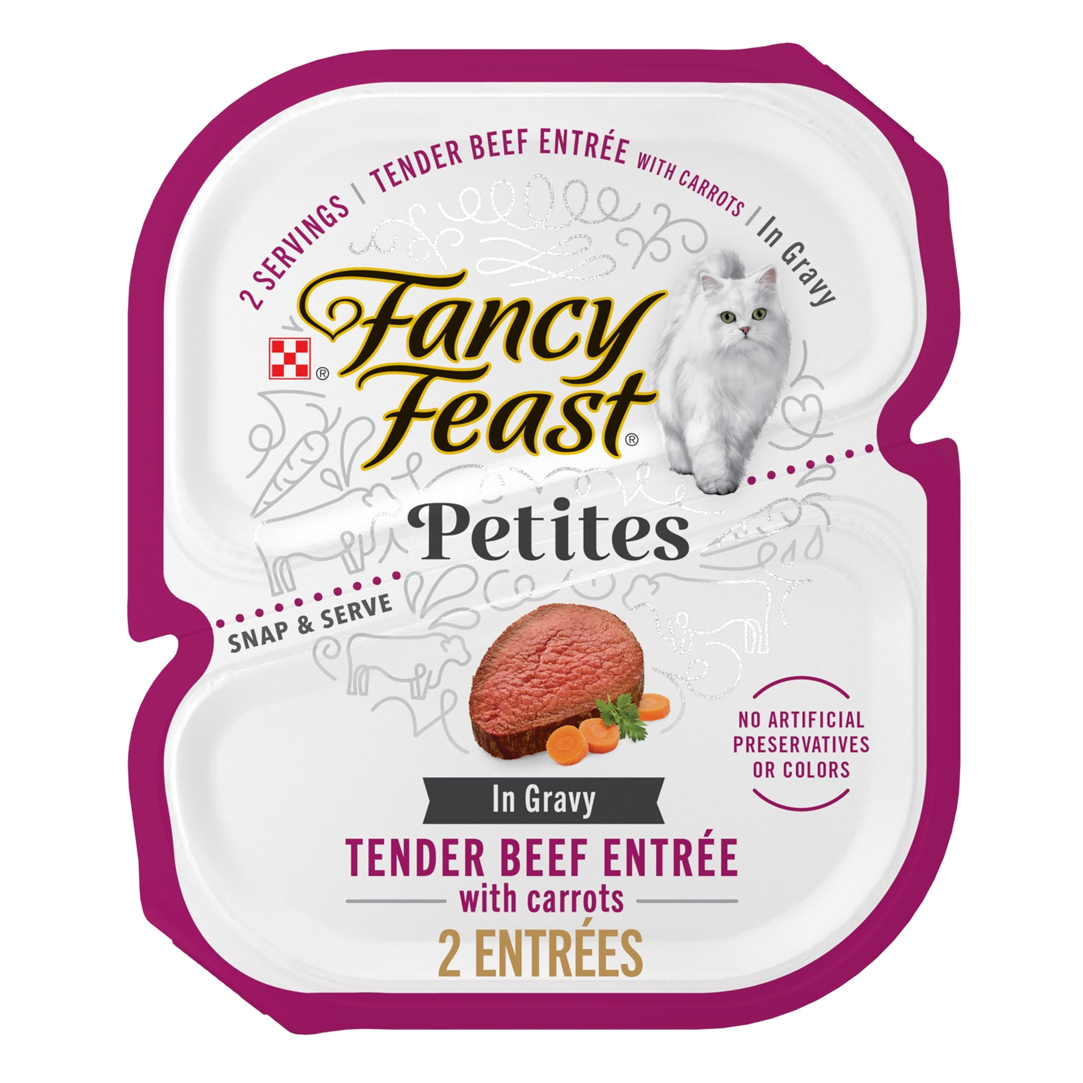 (12 pack) Purina Fancy Feast Petites Tender Beef Entree With Carrots in Gravy Gourmet Wet Cat Food Pate