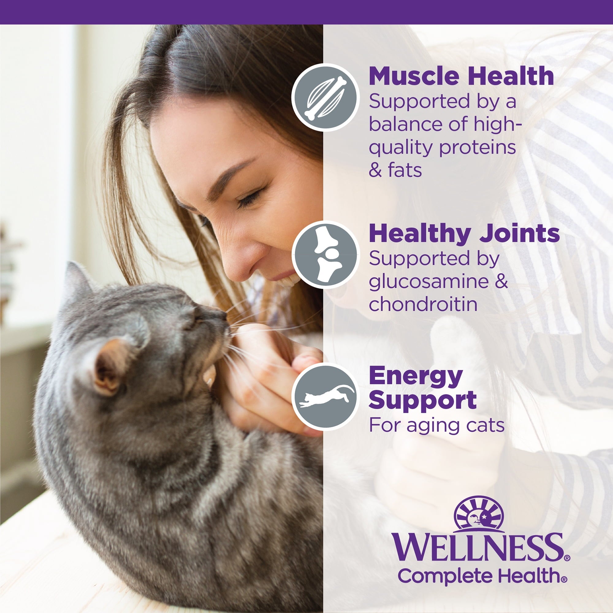 Wellness Complete Health Age Advantage Senior Wet Cat Food, Tuna & Salmon Pate, 7+ Years Old, 3 Ounce Can (Pack of 24)