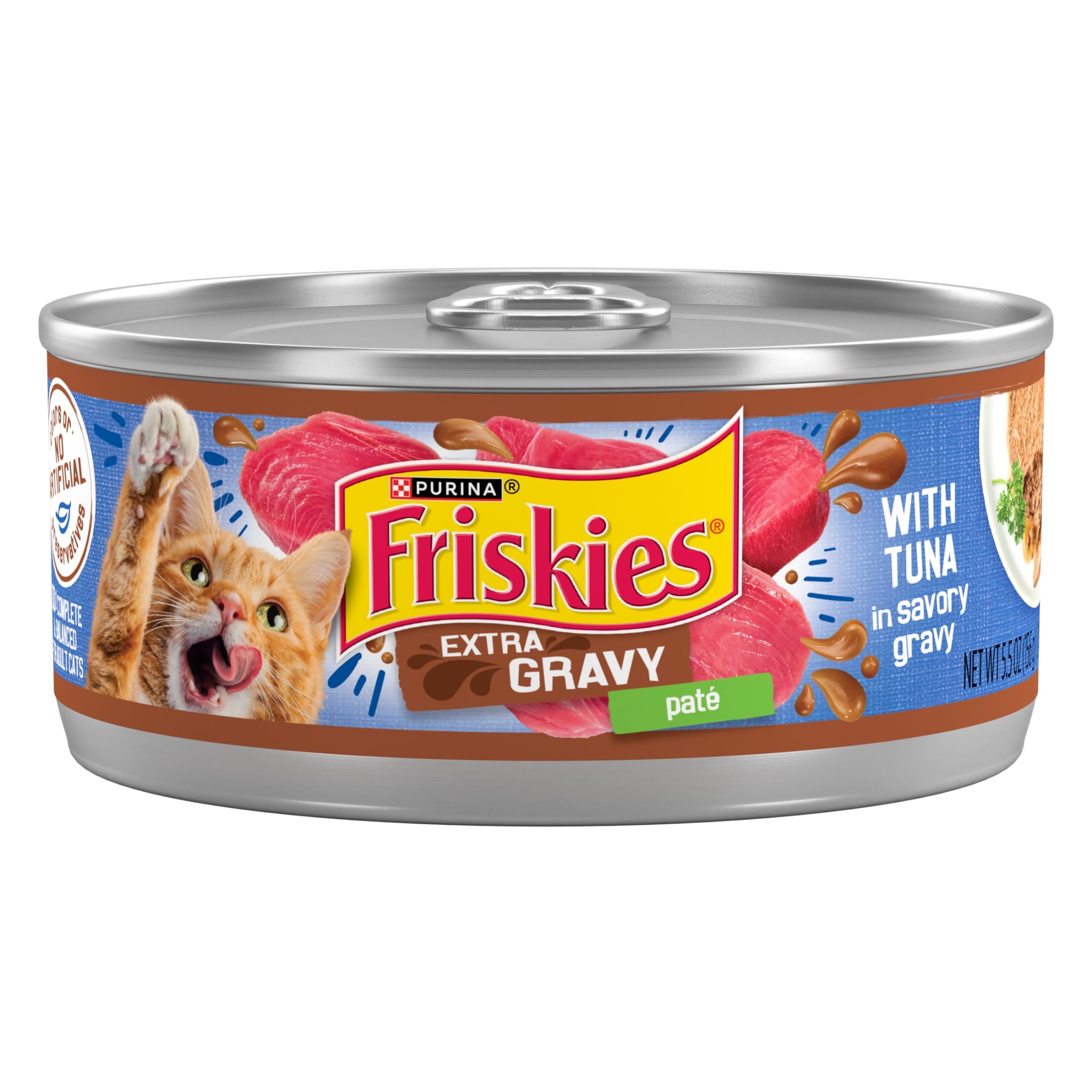 (12 pack) Purina Friskies Wet Cat Food Gravy Pate, Tuna, Wet Cat Food, 5.5 oz. Can