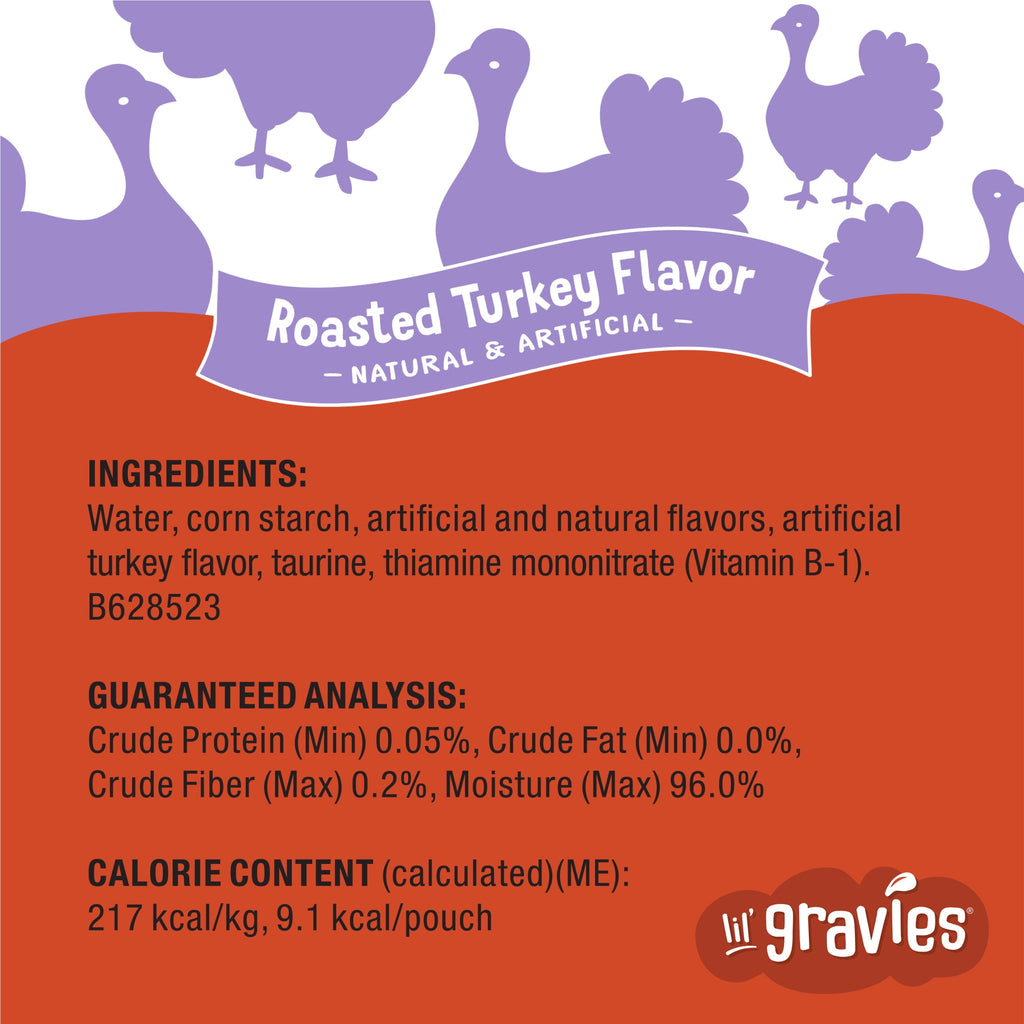 (6 pack) Purina Friskies Lil Gravies, Roasted Turkey Flavor Gravy, Wet Cat Food, 1.55 oz. Pouch