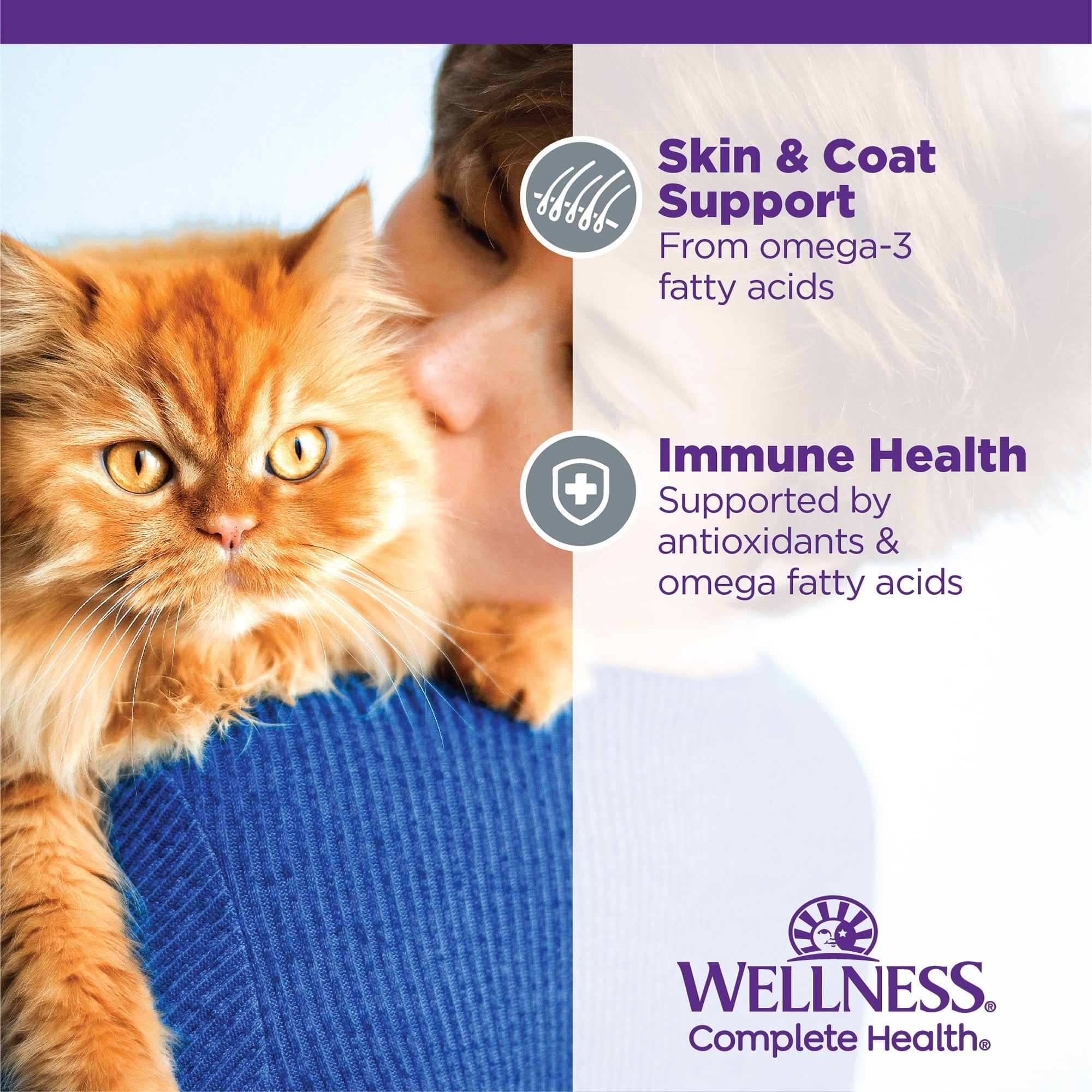 Wellness Complete Health Age Advantage Senior Wet Cat Food, Tuna & Salmon Pate, 7+ Years Old, 3 Ounce Can (Pack of 24)