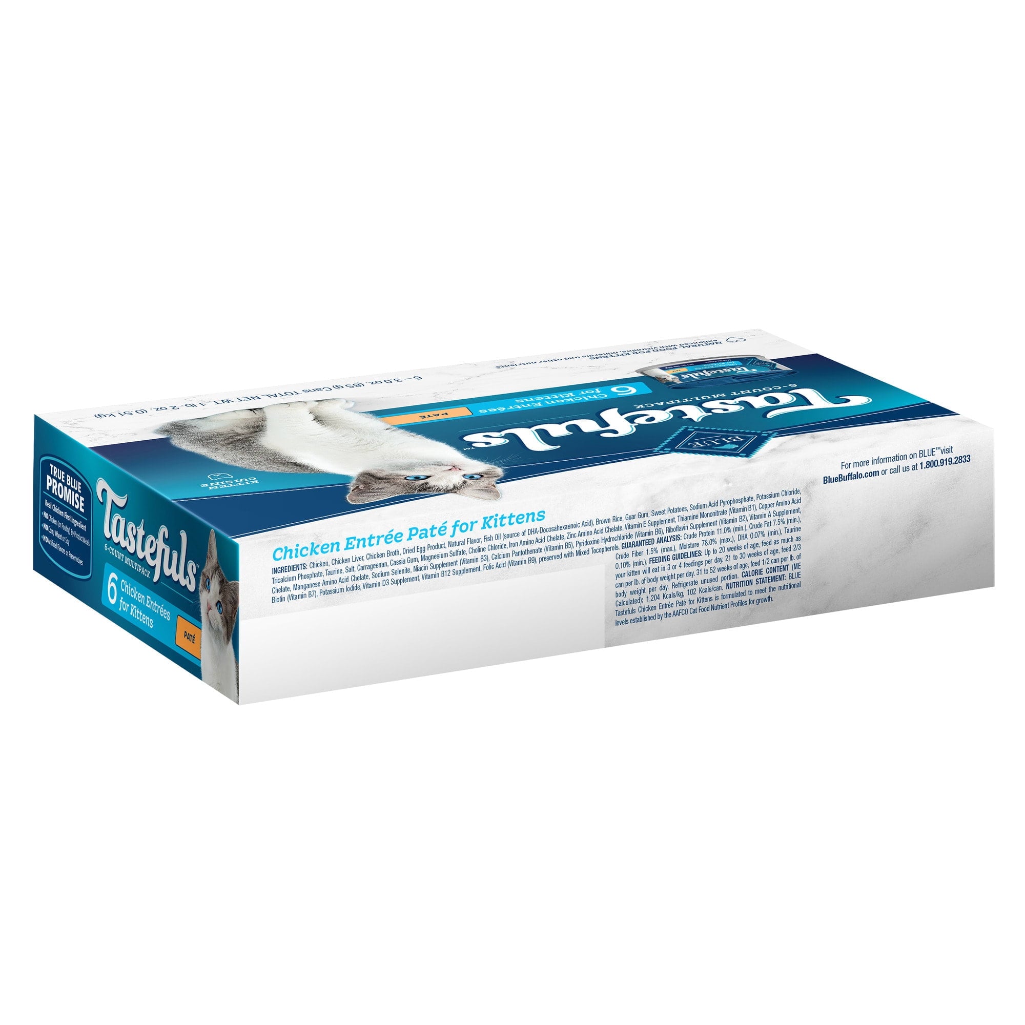 Blue Buffalo Tastefuls Kitten Chicken Entree Pate Wet Cat Food Multipack - 3oz/6ct (Pack of 12)