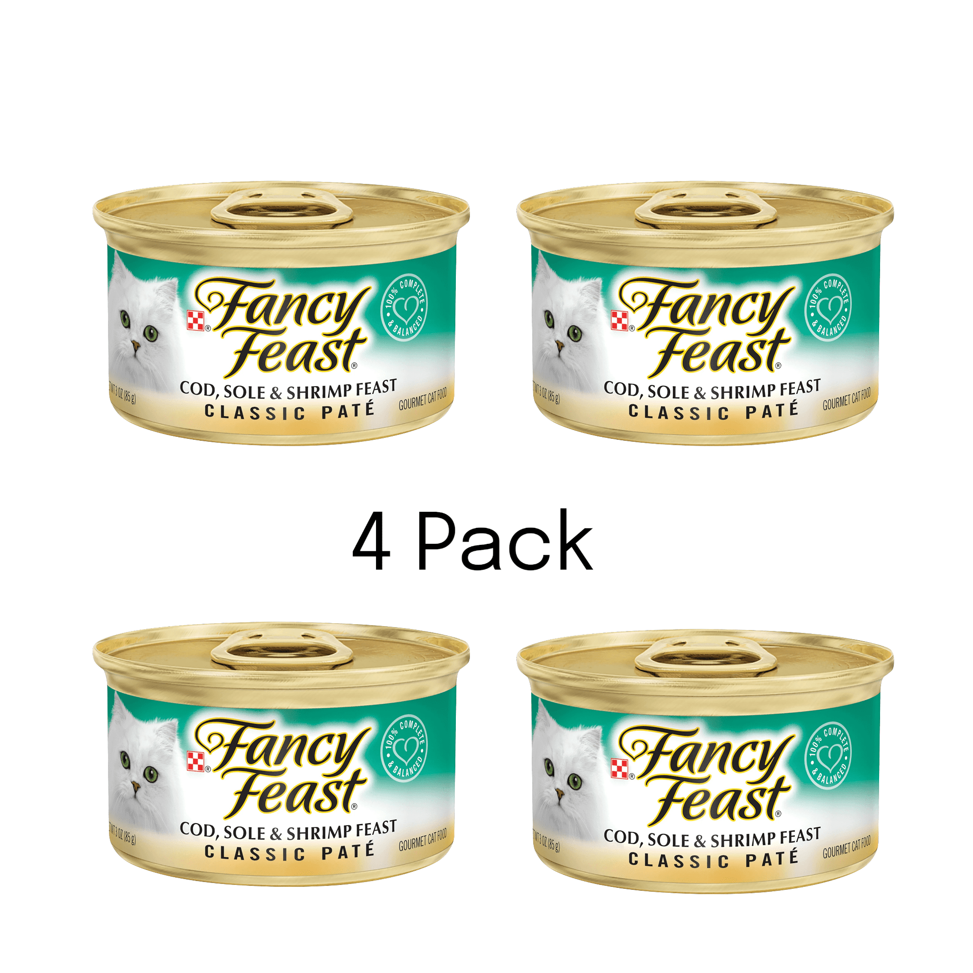 Fancy Feast Classic Pate Kitten Food, Wet Cat Food, Cod, Sole & Shrimp, 3 oz Can