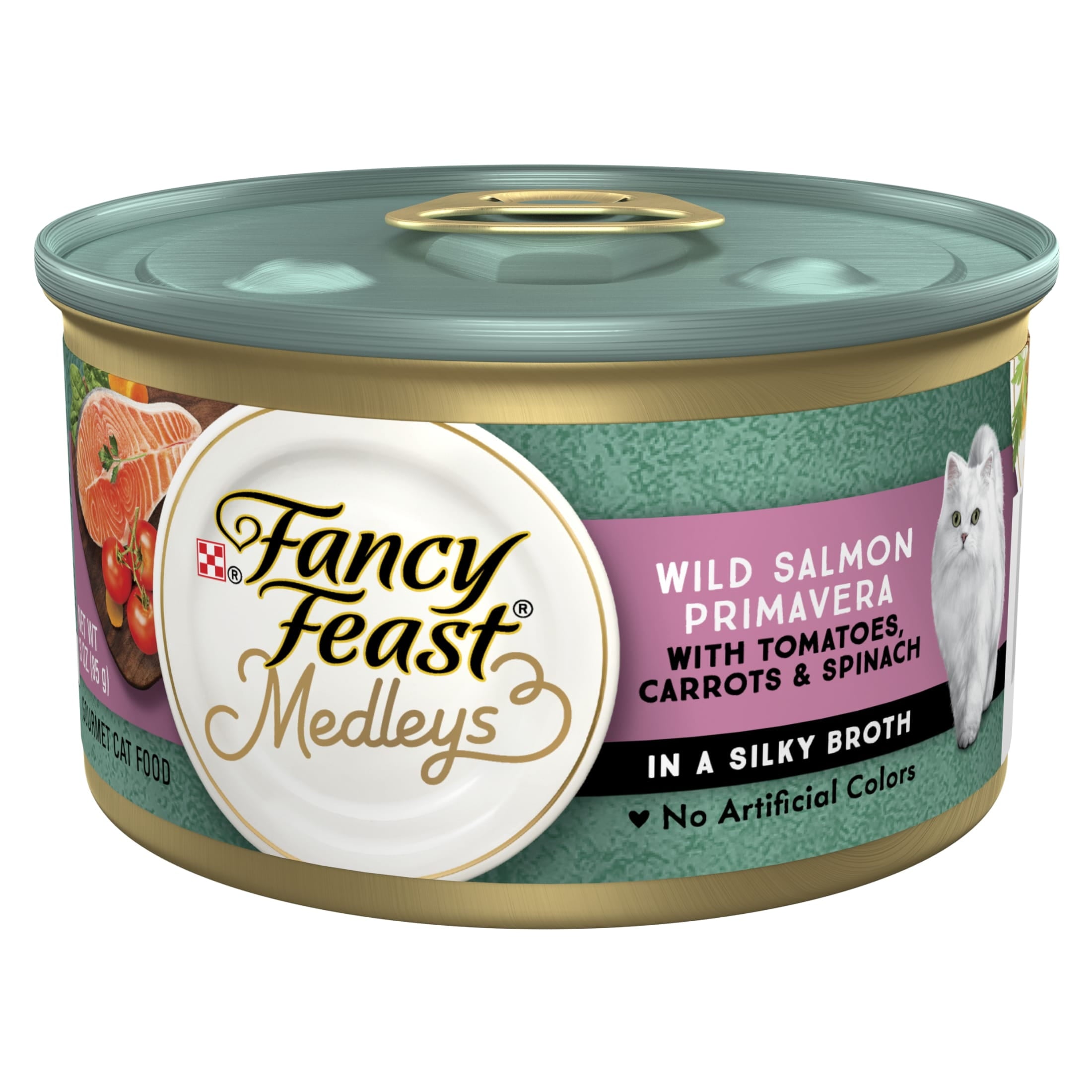 Purina Fancy Feast Medleys Kitten Food, Wet Cat Food, Salmon Primavera with Carrits, 3 oz Can