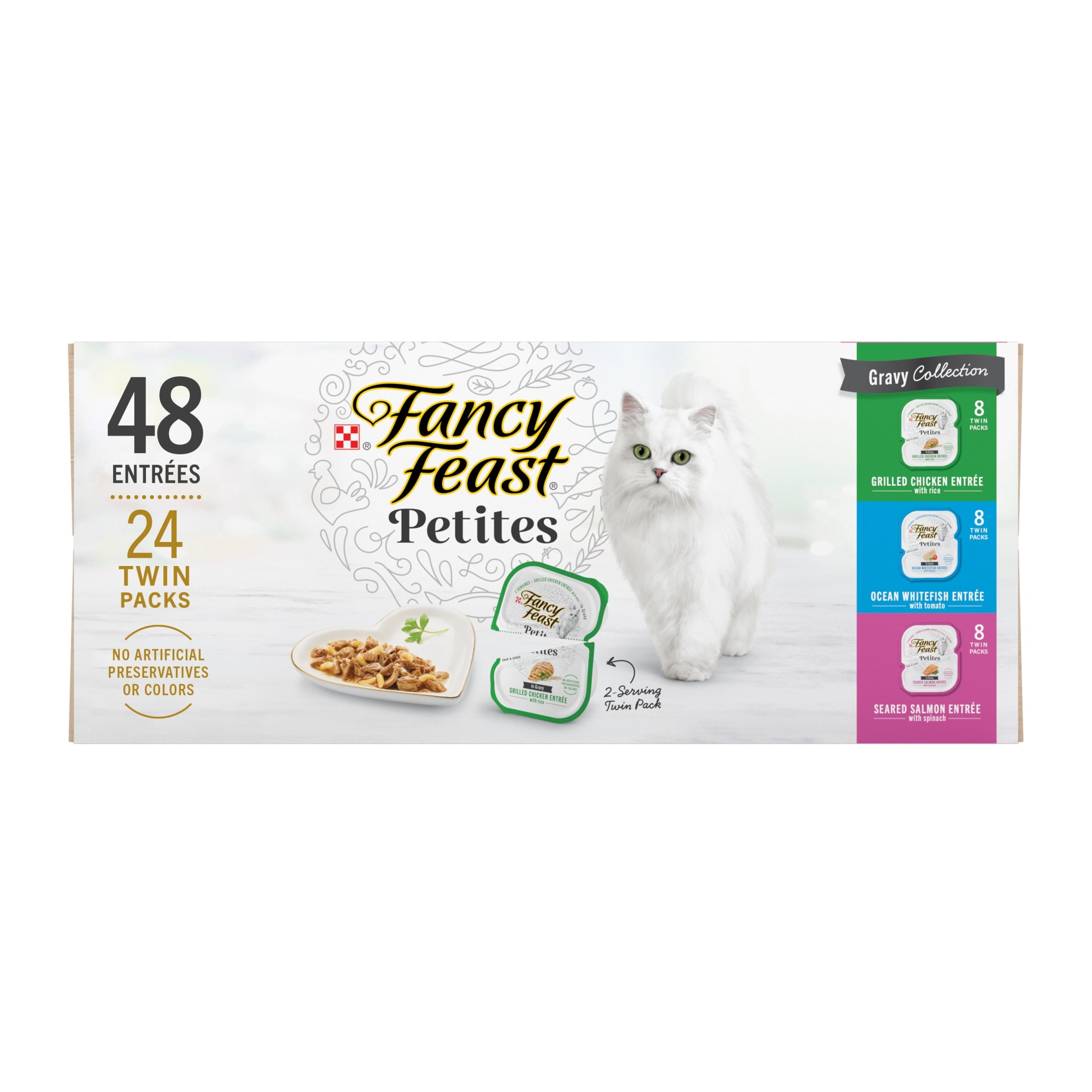 Purina Fancy Feast Petites Kitten Food, Wet Cat Food, Gravy Collection, 1.4 oz Tub (24 Pack)