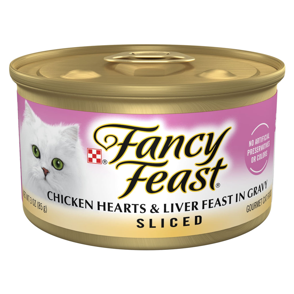 Purina Fancy Feast SlicedKitten Food, Wet Cat Food, Chicken Heart & Liver in Gravy, 3 oz Can