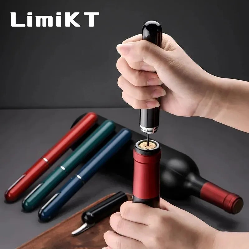 Limikt Pen-Shaped Air Pressure Bottle Opener, Red Wine Air Pressure