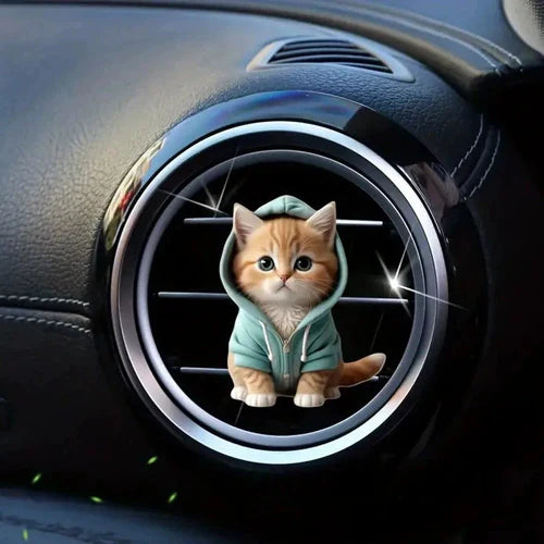 1PC Hoodie Kitten Finished Ventilating Clip Car Decoration