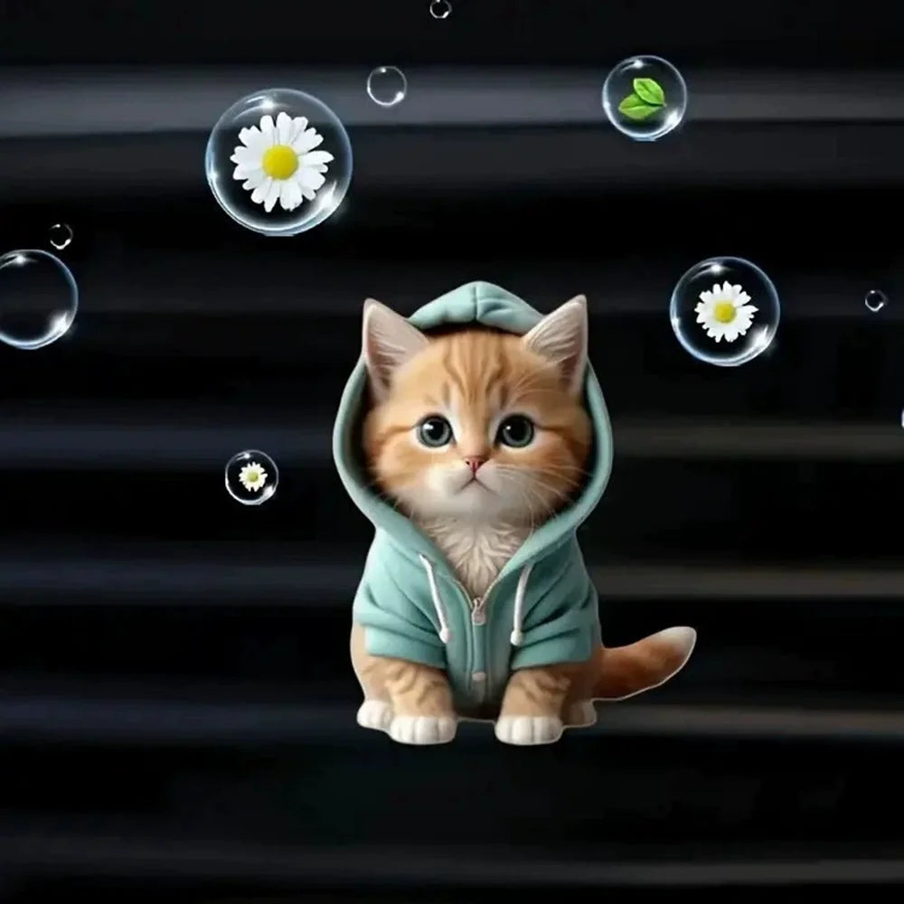 1PC Hoodie Kitten Finished Ventilating Clip Car Decoration