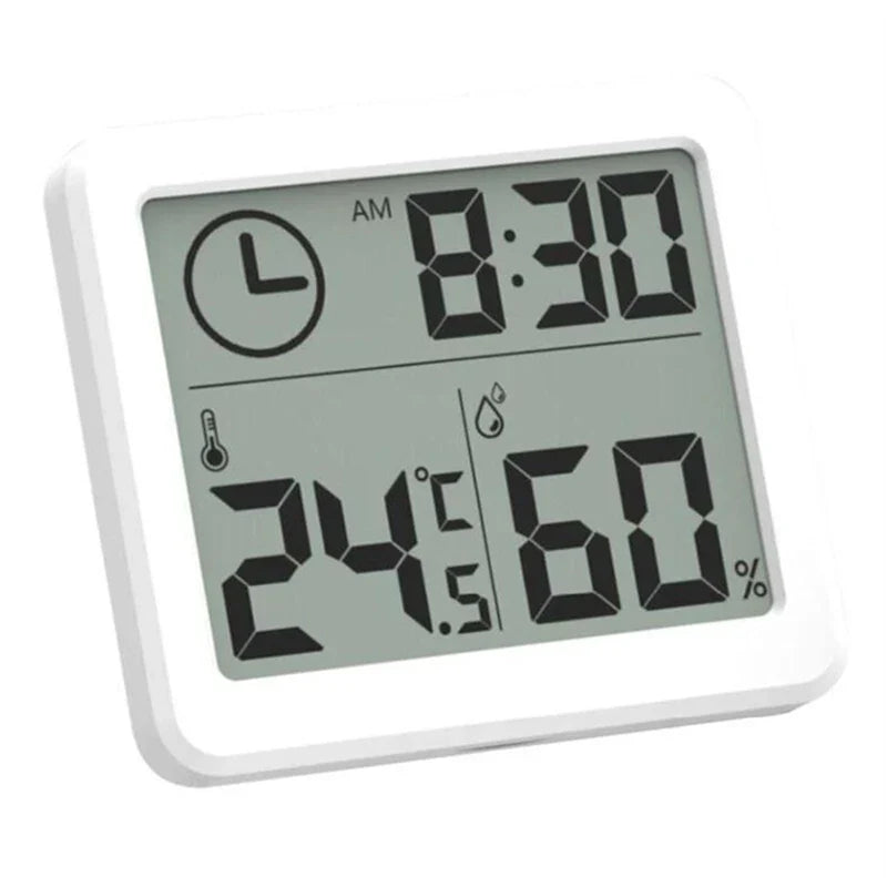 Digital Desk Wall Clock with Temperature Humidity Large Display