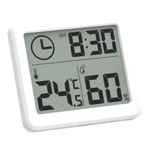 Digital Desk Wall Clock with Temperature Humidity Large Display