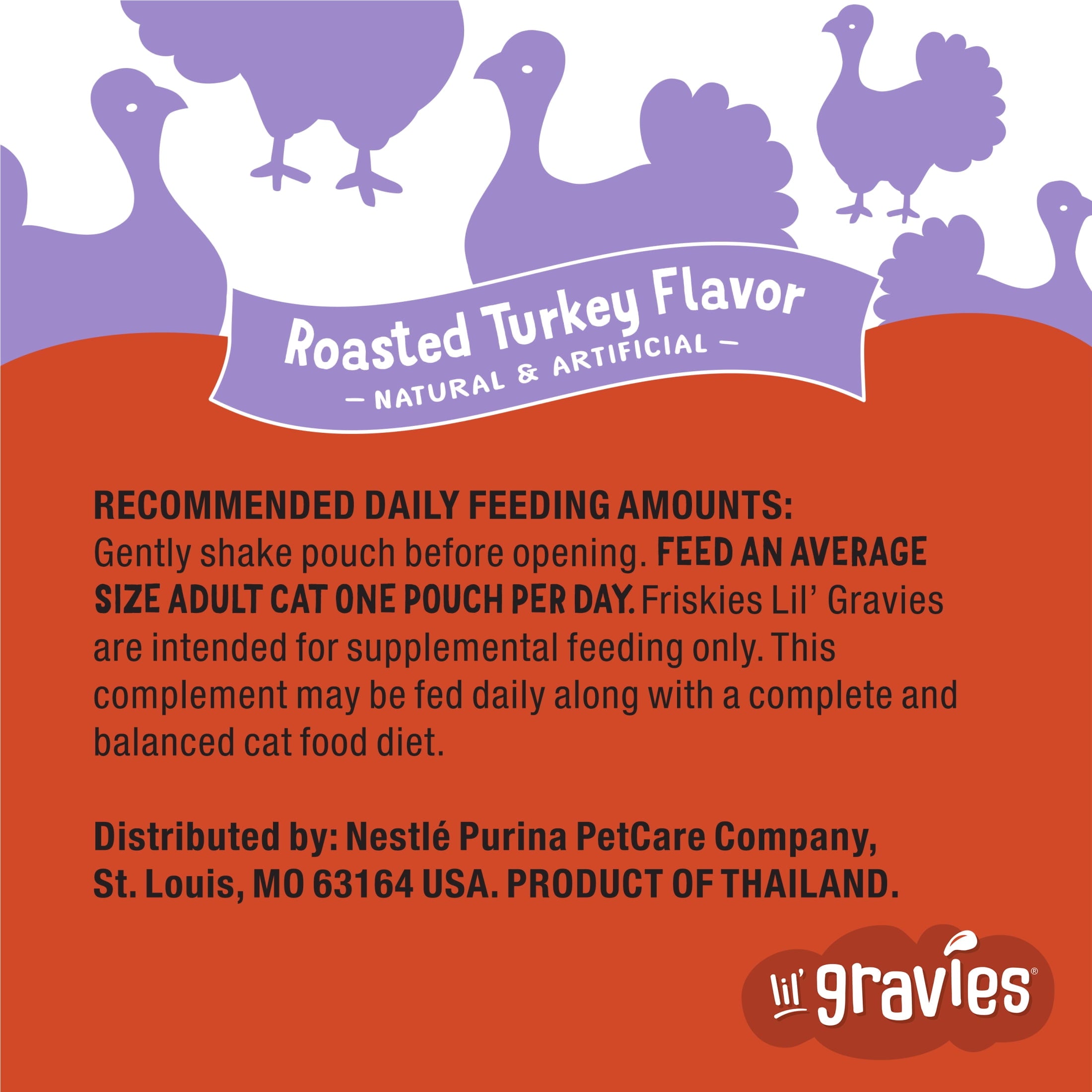(6 pack) Purina Friskies Lil Gravies, Roasted Turkey Flavor Gravy, Wet Cat Food, 1.55 oz. Pouch
