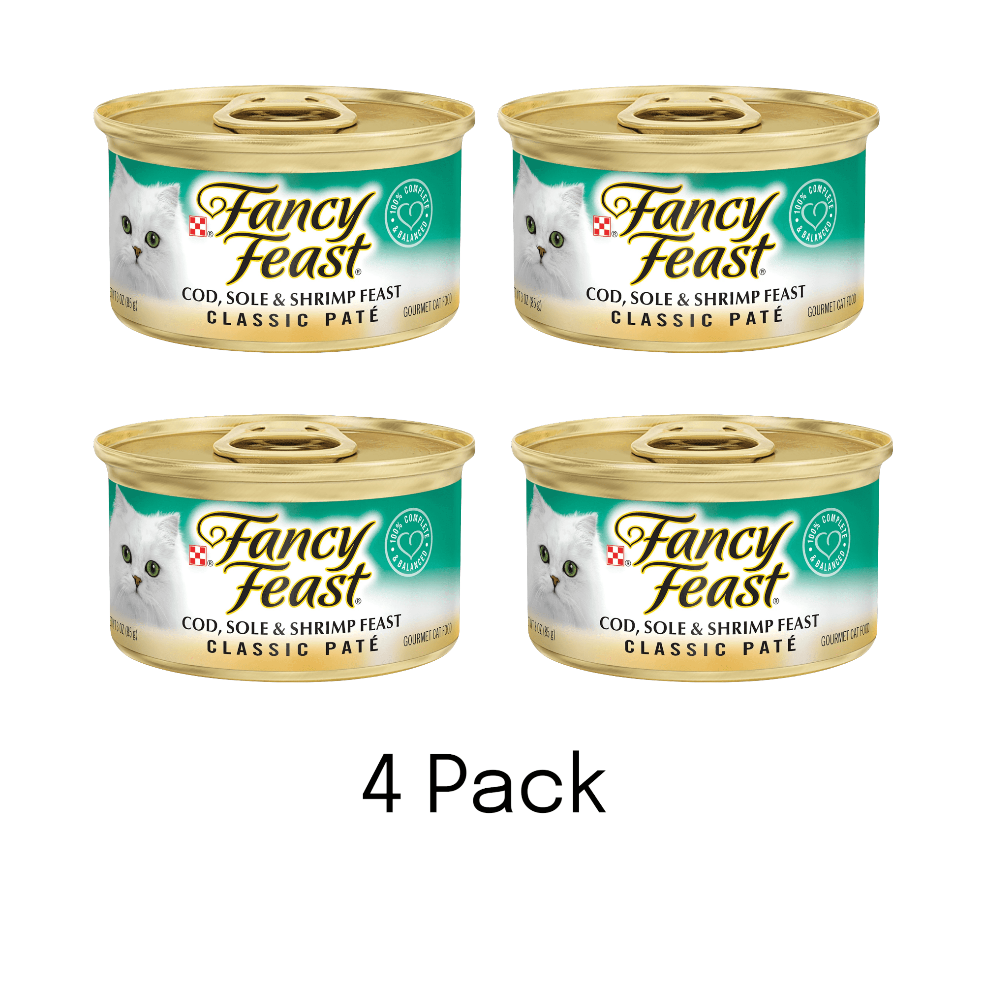 Fancy Feast Classic Pate Kitten Food, Wet Cat Food, Cod, Sole & Shrimp, 3 oz Can