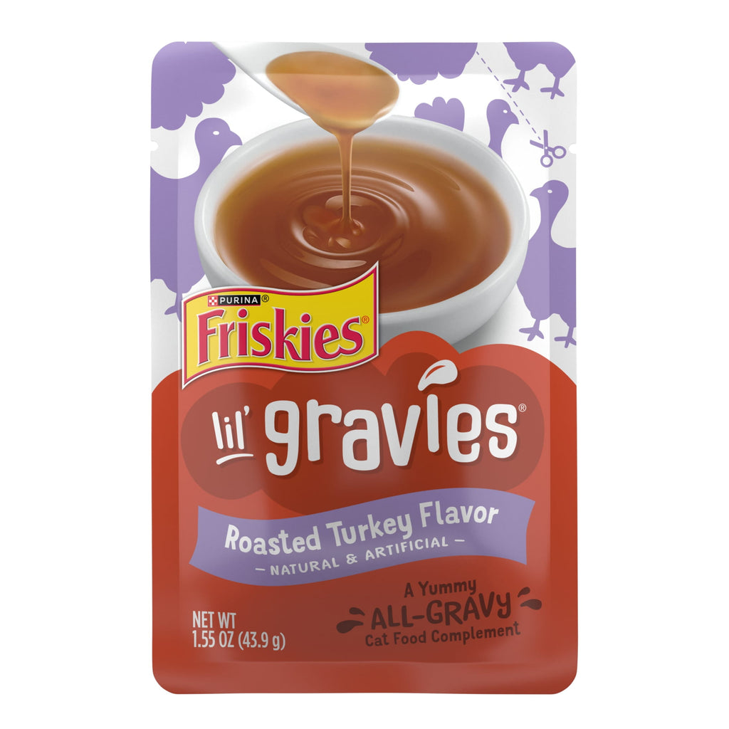 (6 pack) Purina Friskies Lil Gravies, Roasted Turkey Flavor Gravy, Wet Cat Food, 1.55 oz. Pouch