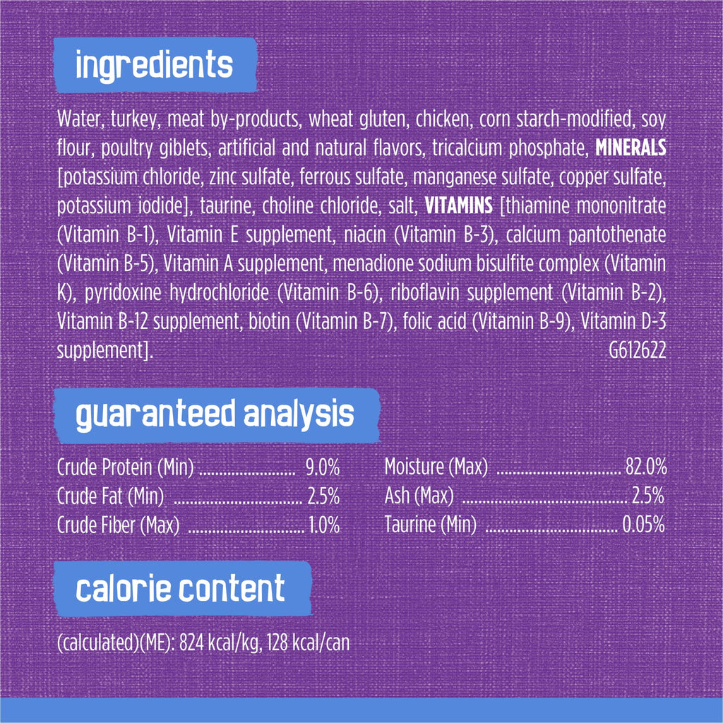 Purina Friskies Shreds Gravy, Soft Turkey and Giblets, Wet Cat Food, 5.5 oz Can