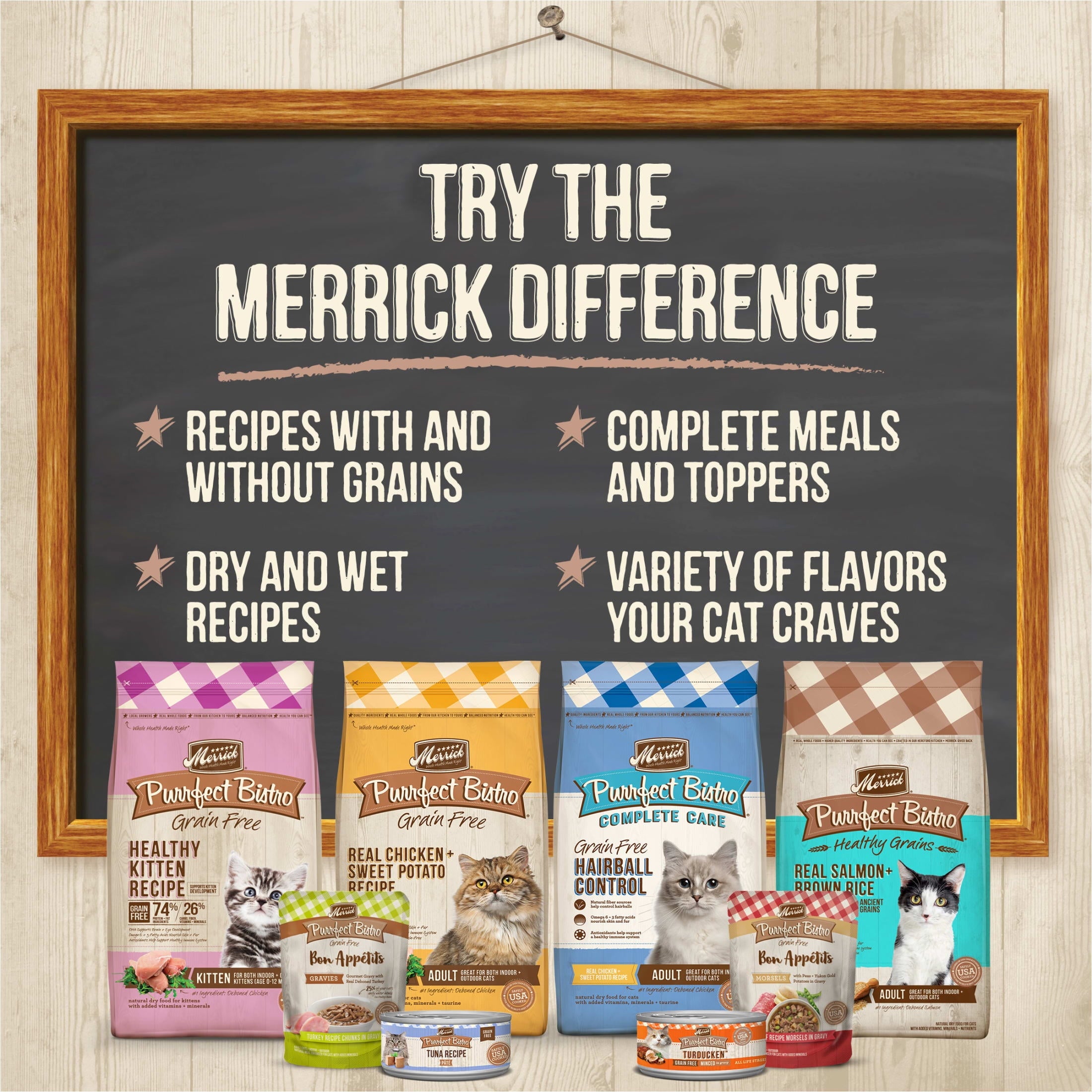 Merrick Purrfect Bistro, Grain Free High Protein Chicken, Wet Cat Food Pate, 5 oz Cans, 24 Pack