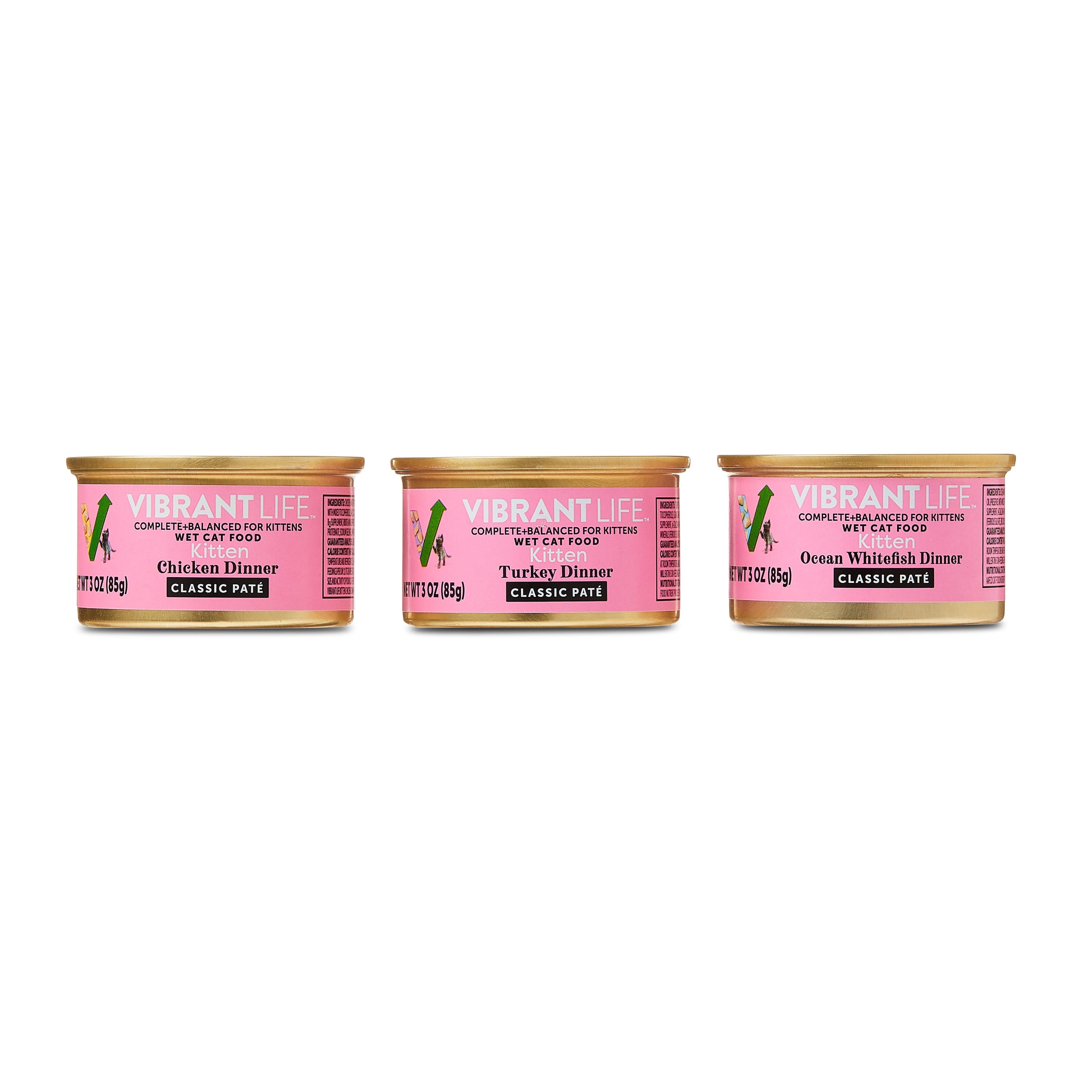 Vibrant Life Variety Pack Classic Pate Wet Kitten Food, Grain-Free, 3 oz Cans, 24 Count