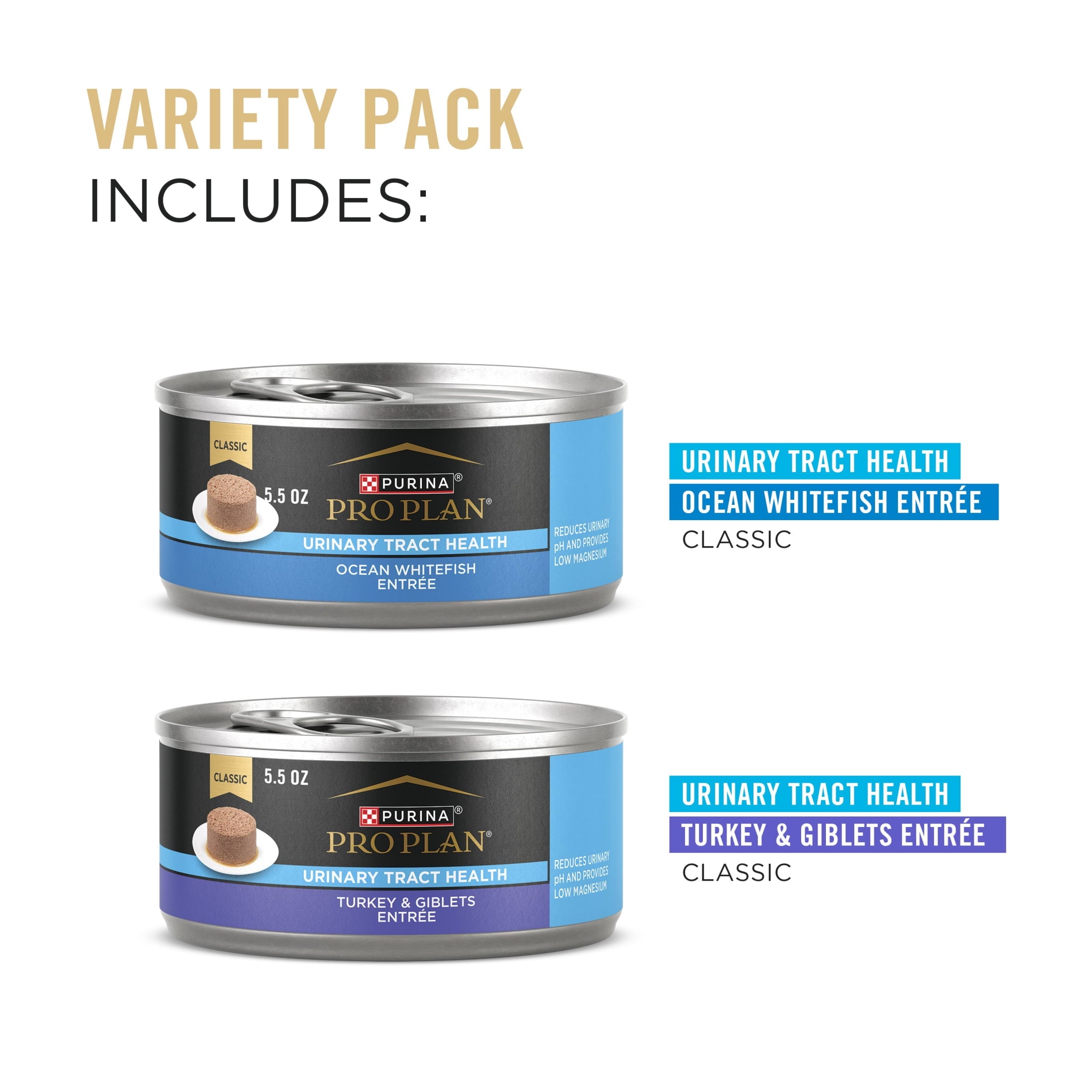 Purina Pro Plan Urinary Tract, Variety Pack, Wet Cat Food, 5.5 oz Can, (12 Pack)