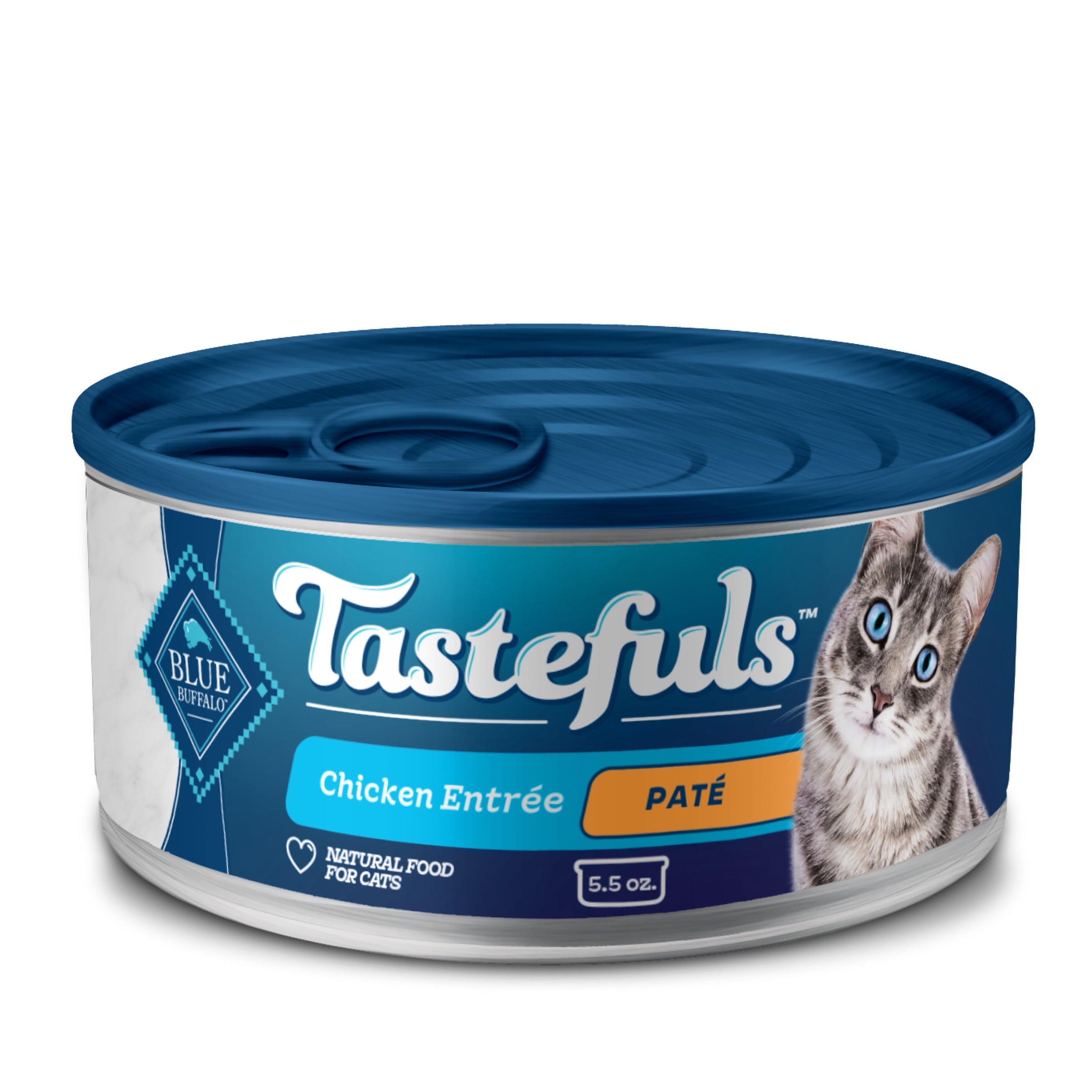 (6 pack) Blue Buffalo Tastefuls Natural Wet Cat Food, Adult, Chicken Paté, 5.5-oz. Can